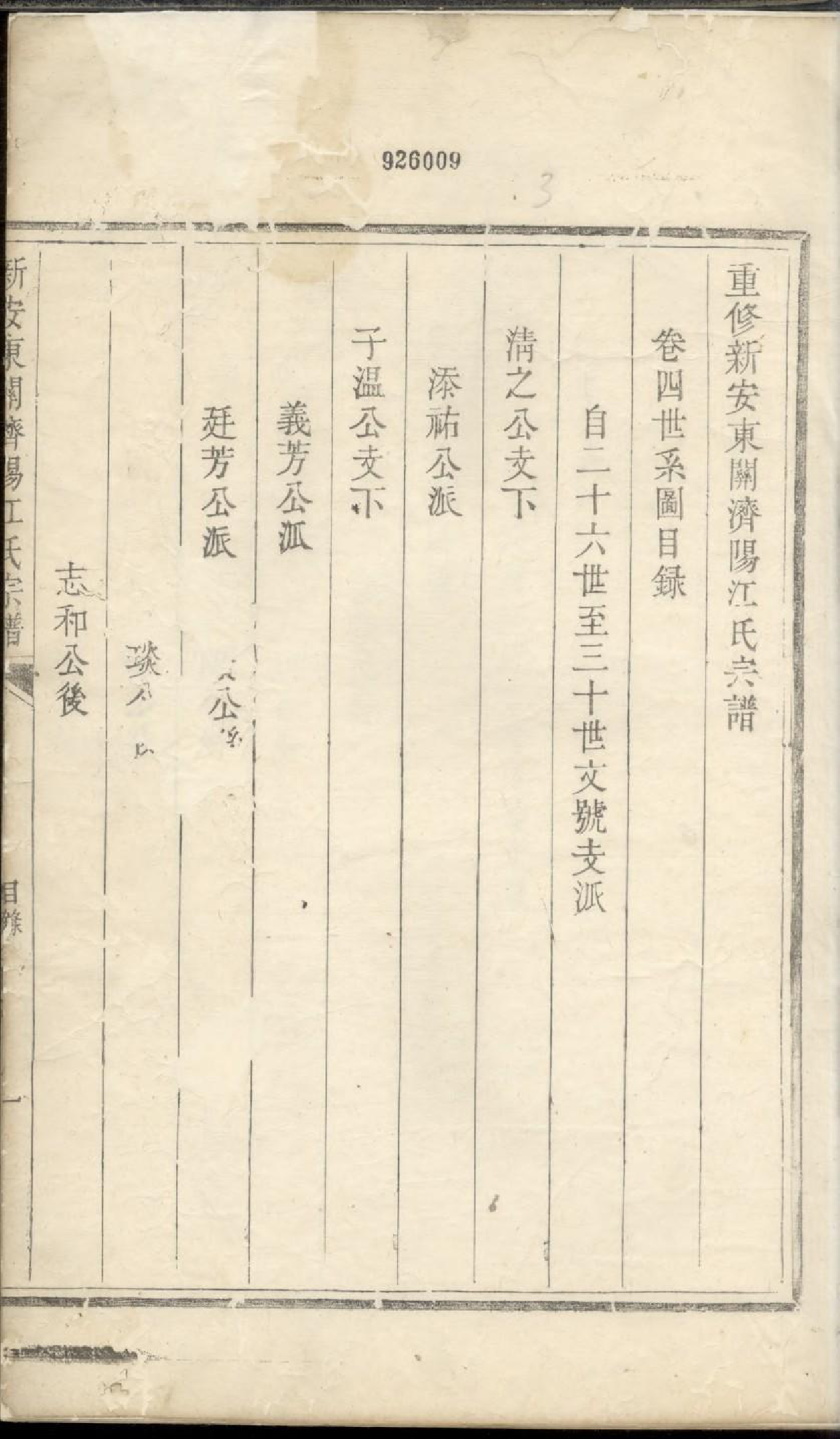 1926重修新安东关济阳江氏宗谱_002_第3页