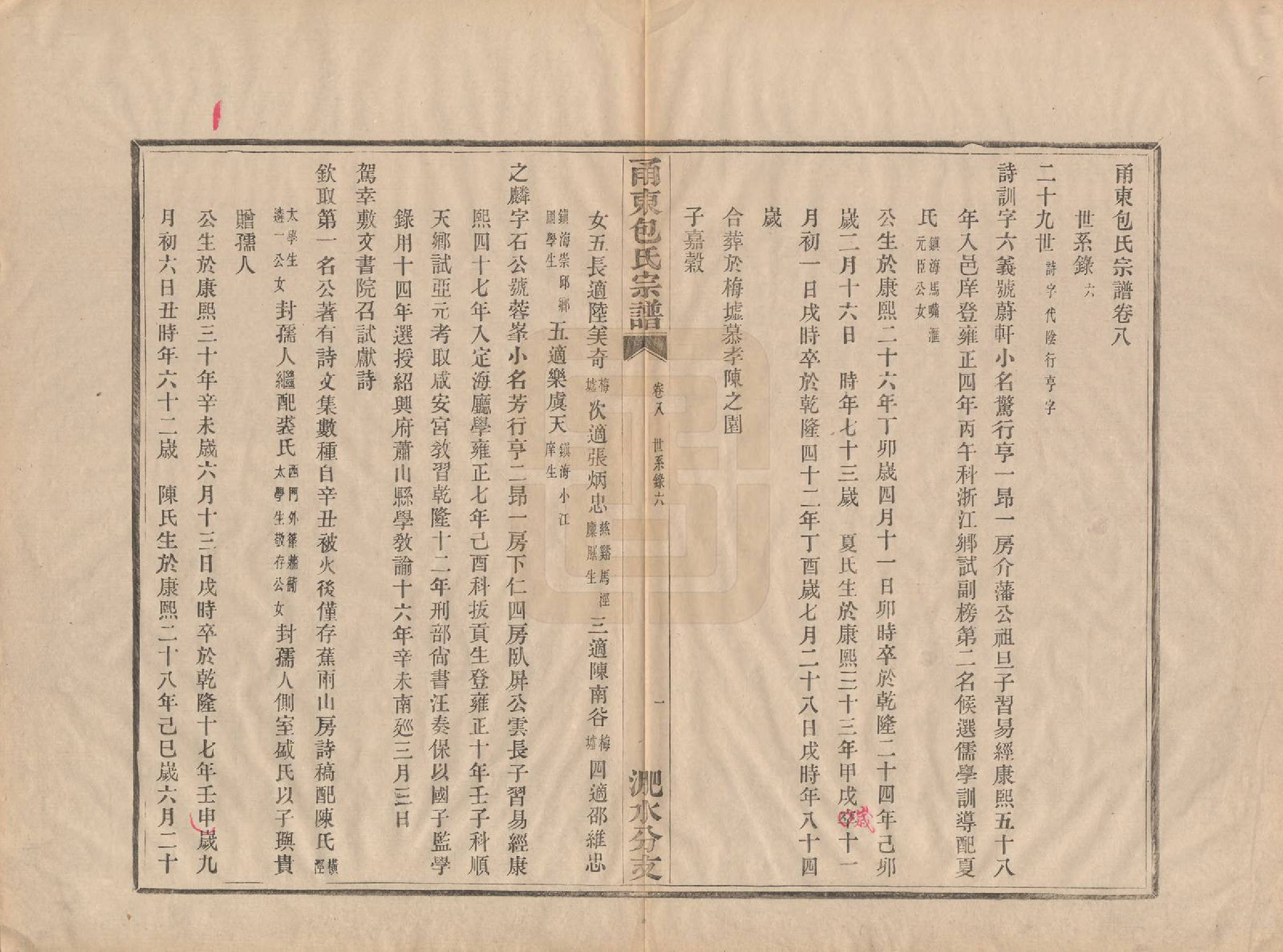 GTJP0008.包.浙江宁波.甬东包氏宗谱十九卷首一卷.清嘉庆二年（1797）_008.pdf_第1页