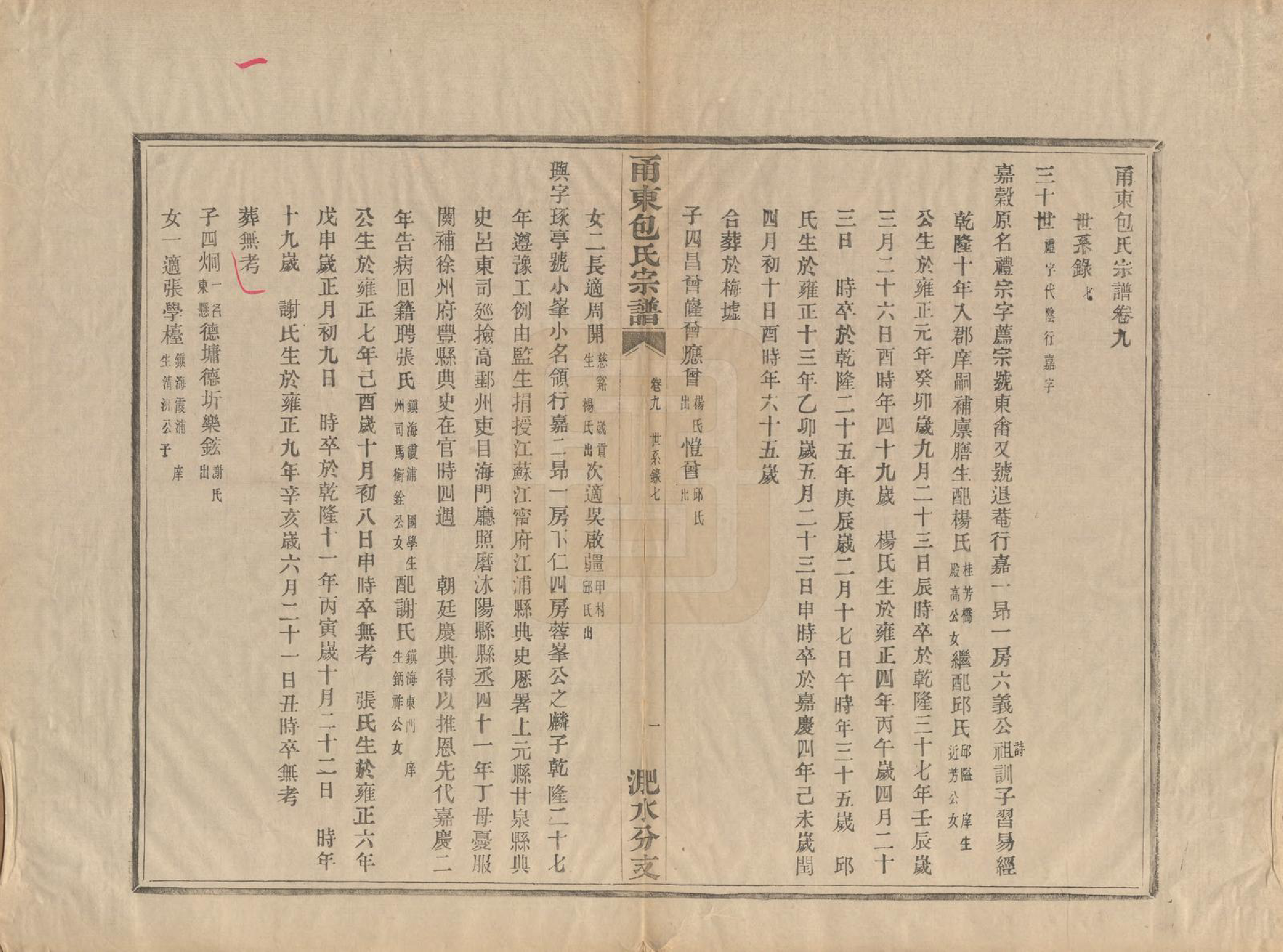 GTJP0008.包.浙江宁波.甬东包氏宗谱十九卷首一卷.清嘉庆二年（1797）_009.pdf_第1页