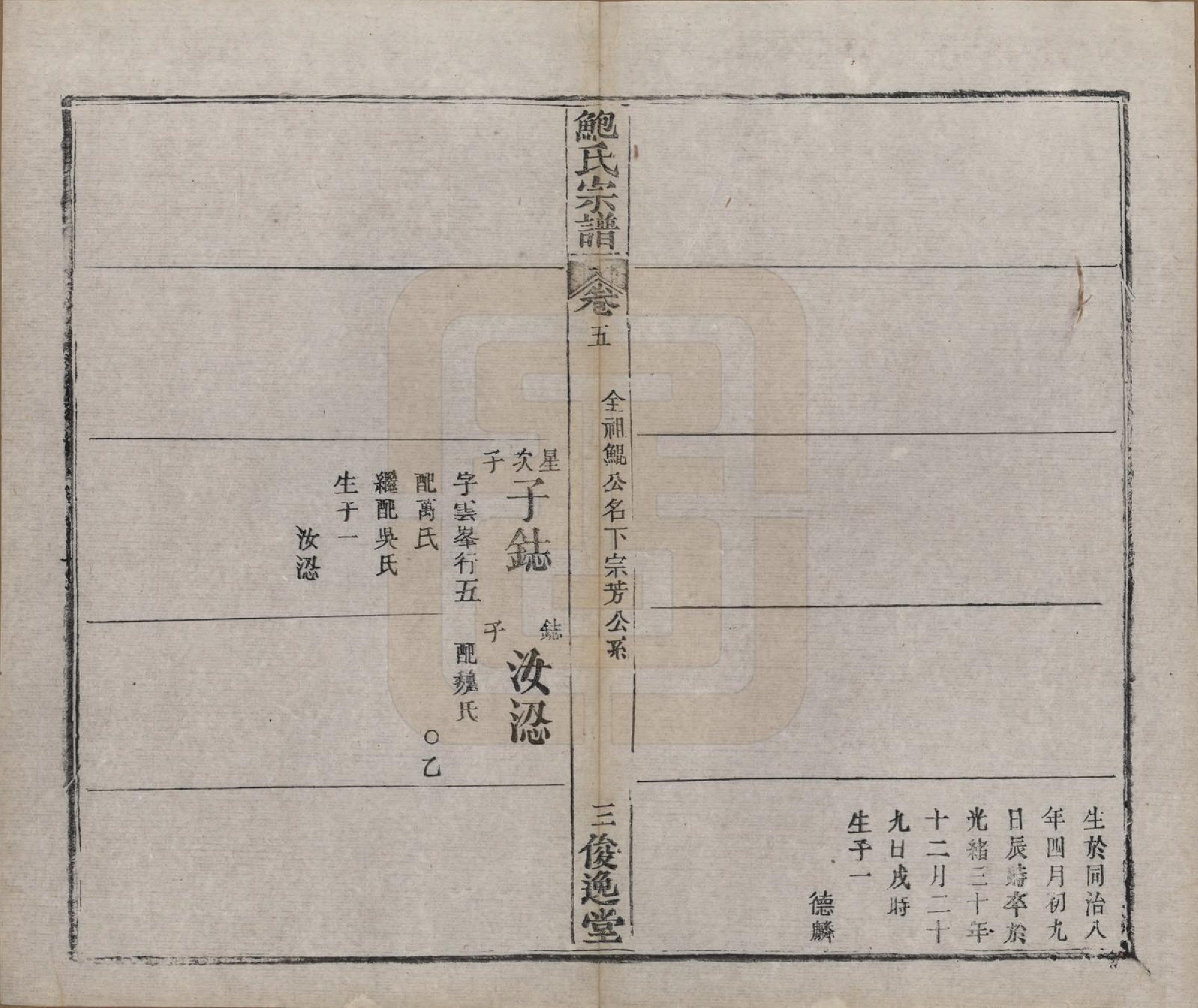 GTJP0014.鲍.湖北麻城.麻城鲍氏宗谱十四卷首一卷.清宣统三年（1911）_005.pdf_第3页