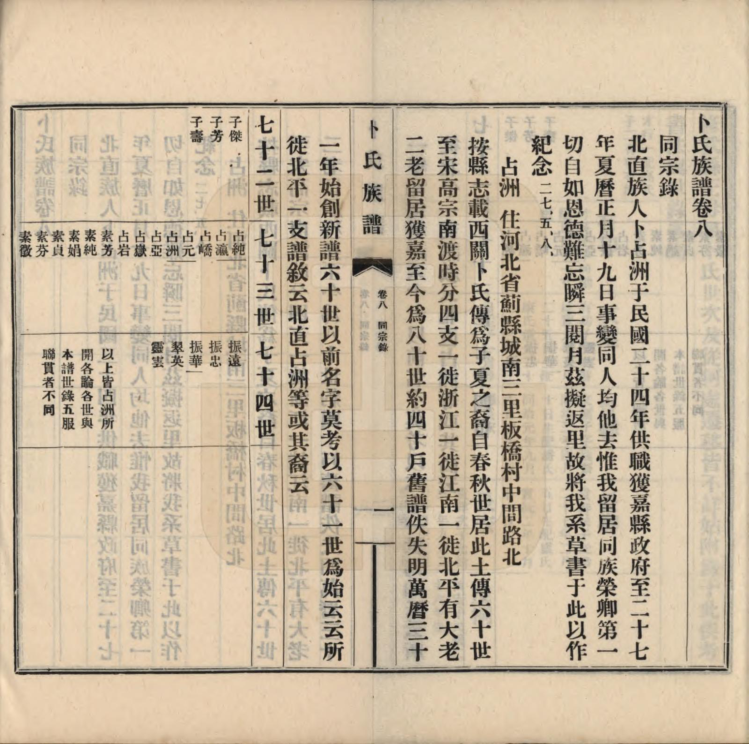 GTJP0027.卜.河南获嘉.获嘉卜氏族谱八卷首一卷.民国二十八年（1939）_008.pdf_第1页