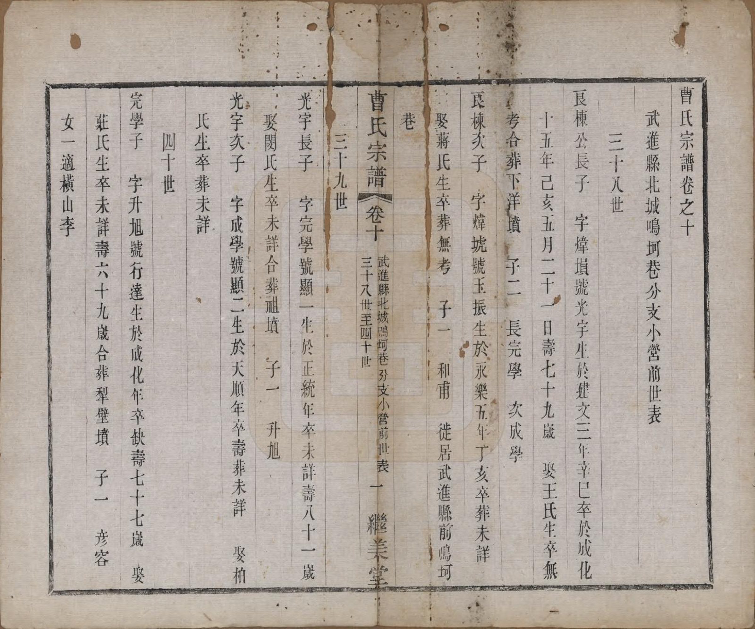 GTJP0062.曹.中国.曹氏宗谱十卷.民国四年（1915）_010.pdf_第1页