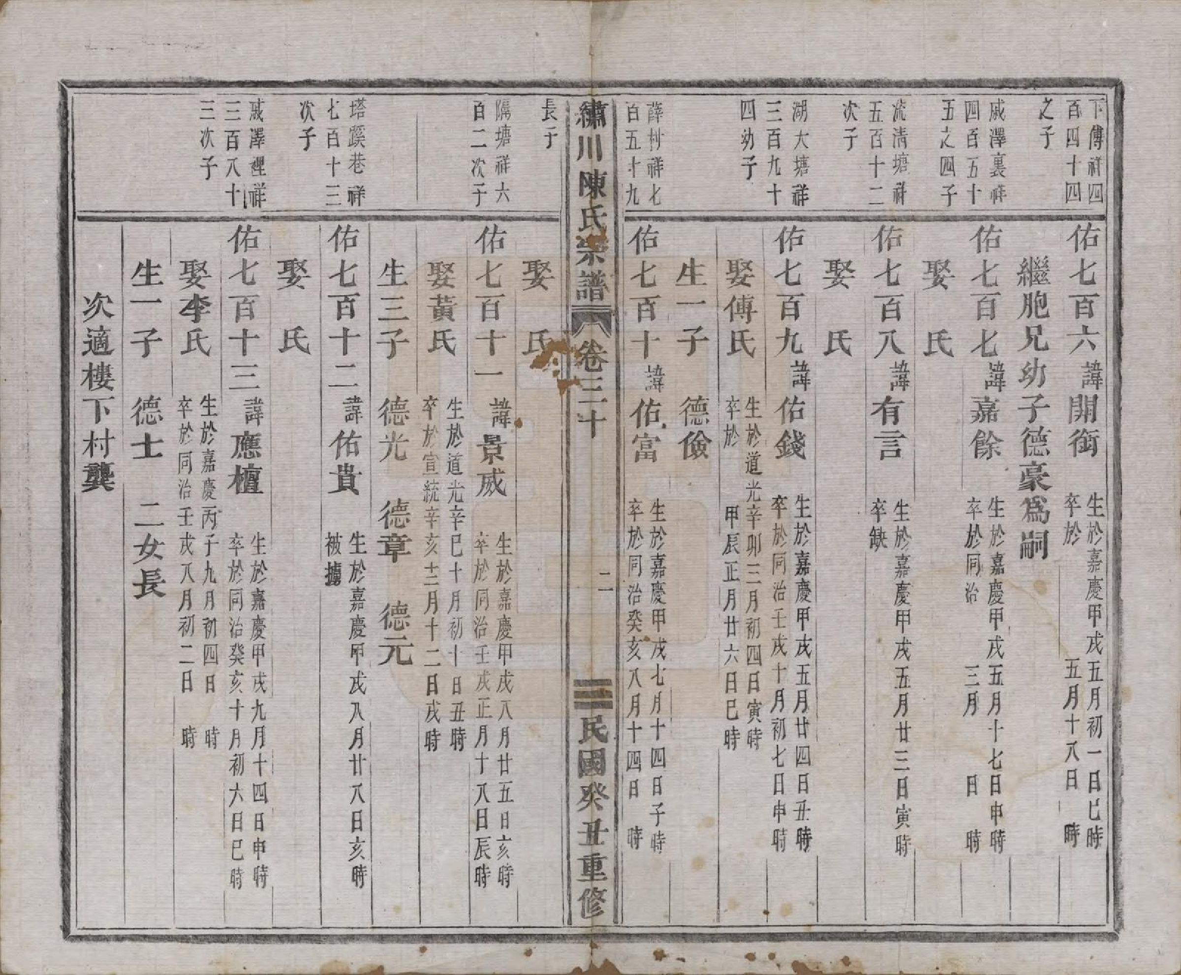 GTJP0121.陈.中国.绣川陈氏宗谱四十三卷.民国二年（1913）_030.pdf_第2页