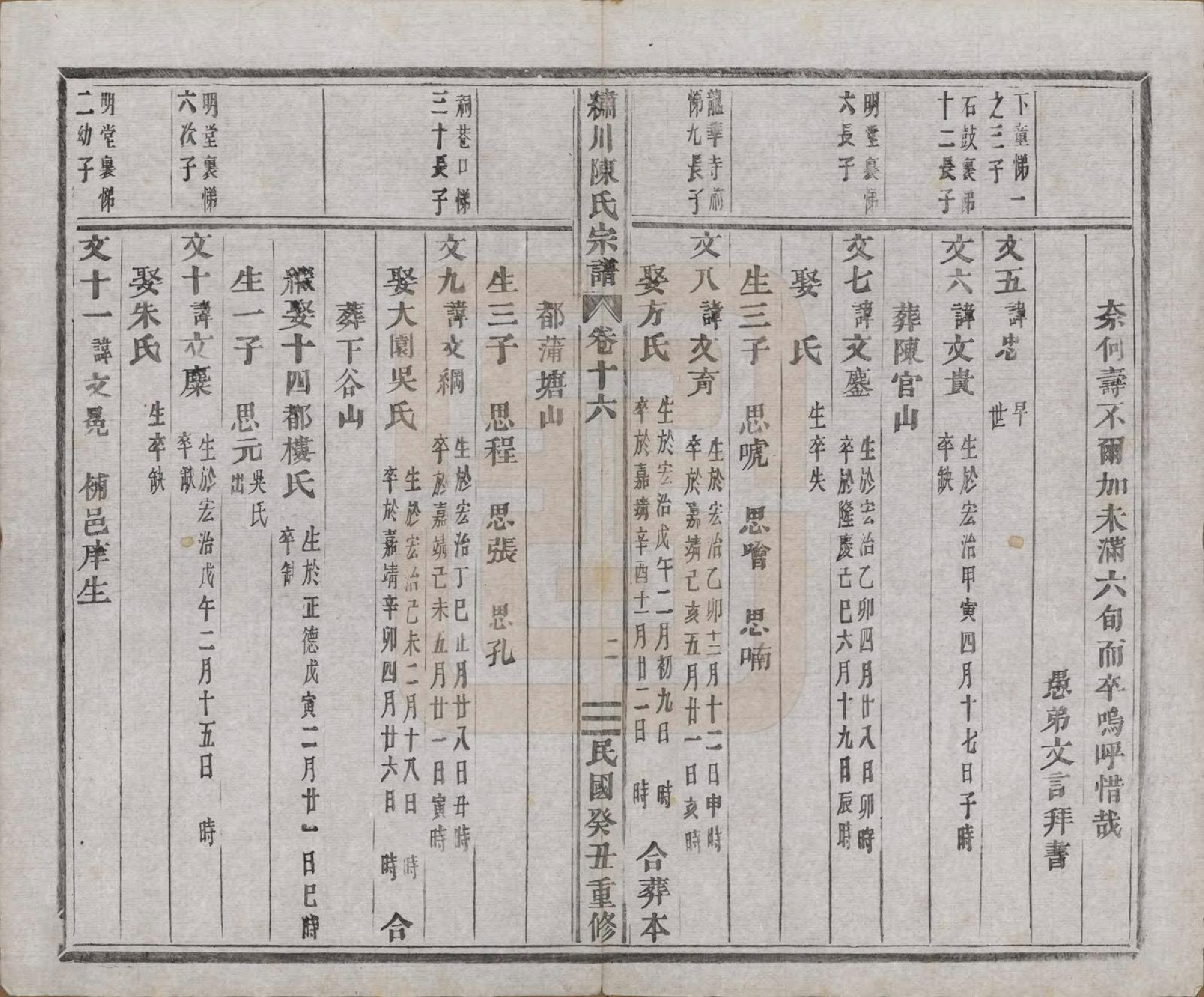 GTJP0121.陈.中国.绣川陈氏宗谱四十三卷.民国二年（1913）_016.pdf_第2页