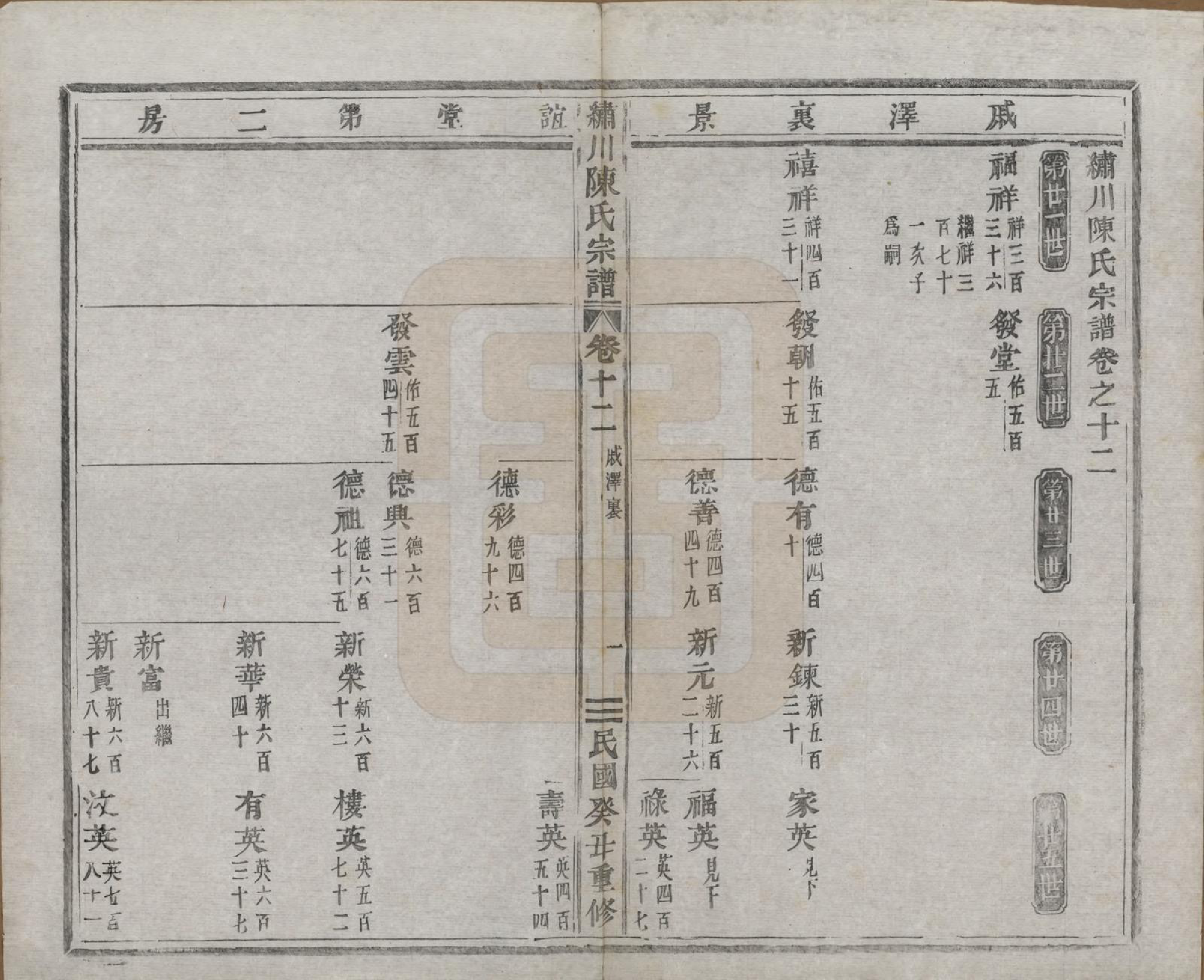 GTJP0121.陈.中国.绣川陈氏宗谱四十三卷.民国二年（1913）_012.pdf_第1页