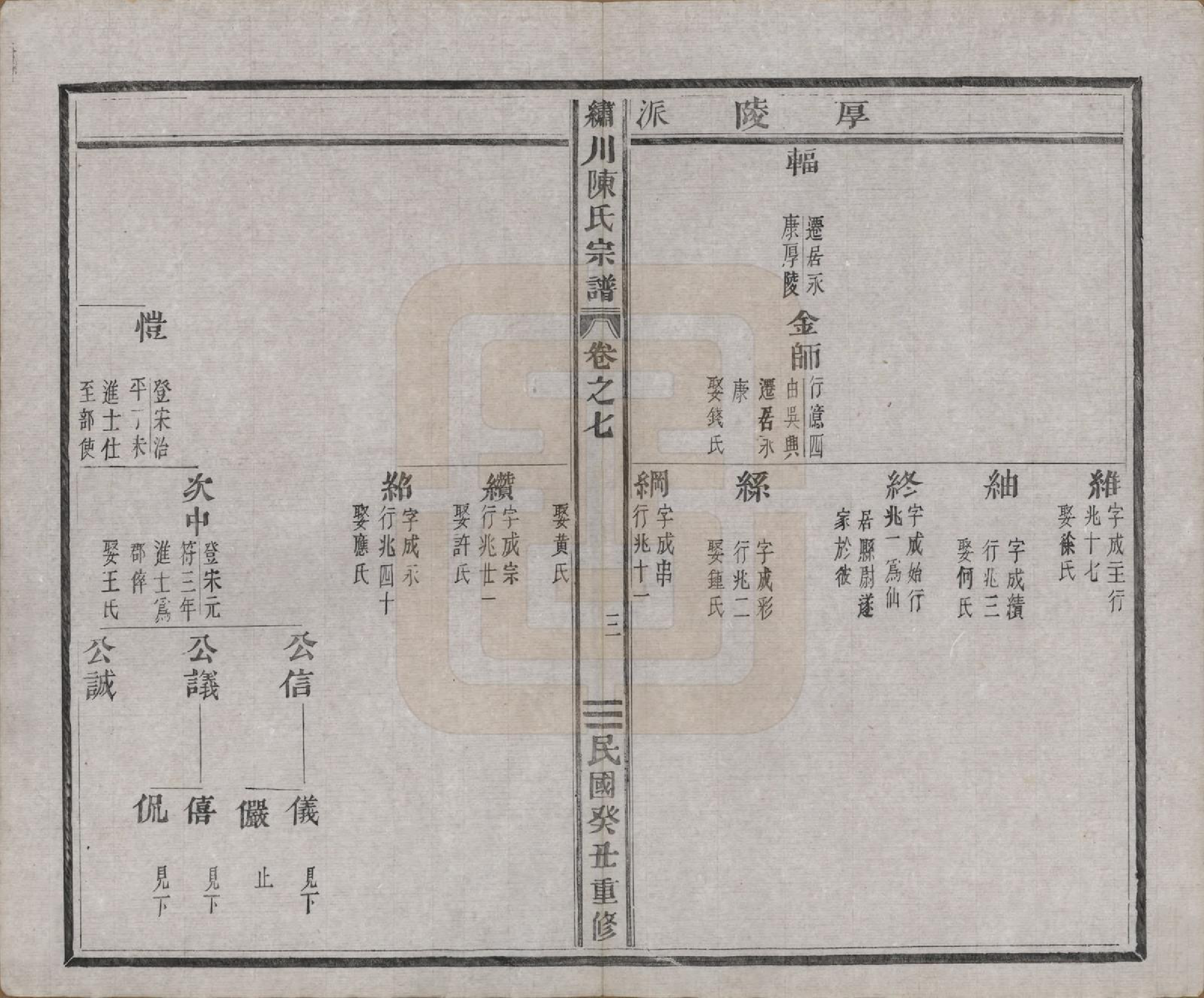 GTJP0121.陈.中国.绣川陈氏宗谱四十三卷.民国二年（1913）_007.pdf_第3页