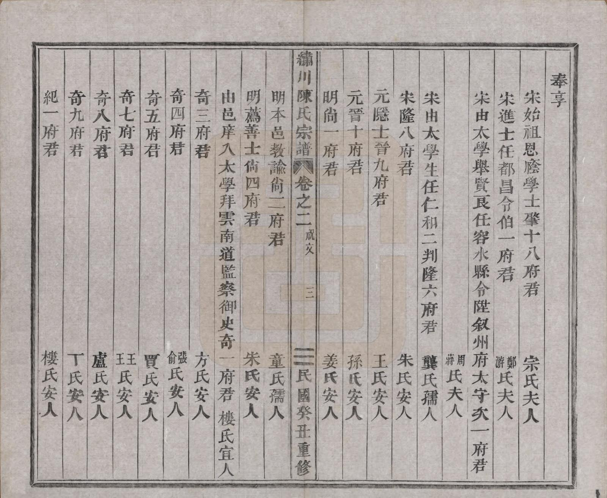 GTJP0121.陈.中国.绣川陈氏宗谱四十三卷.民国二年（1913）_002.pdf_第3页