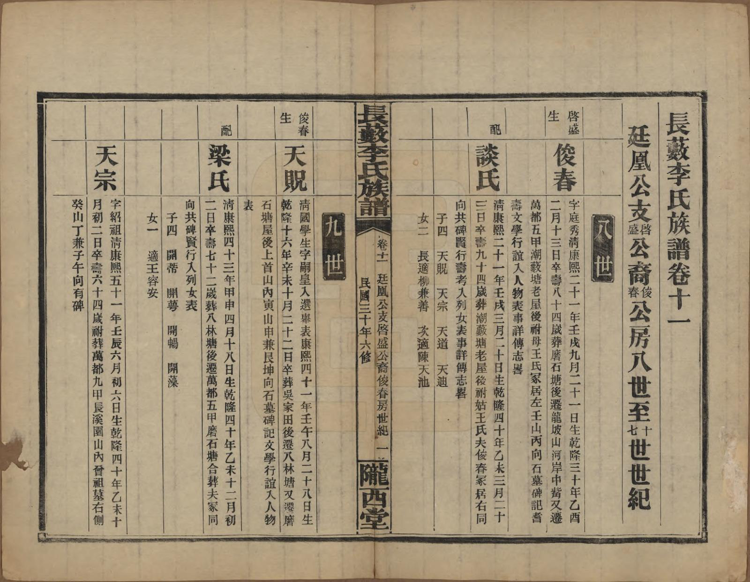 GTJP0822.李.中国.李氏族谱十七卷末一卷.民国三十年（1941）_011.pdf_第2页