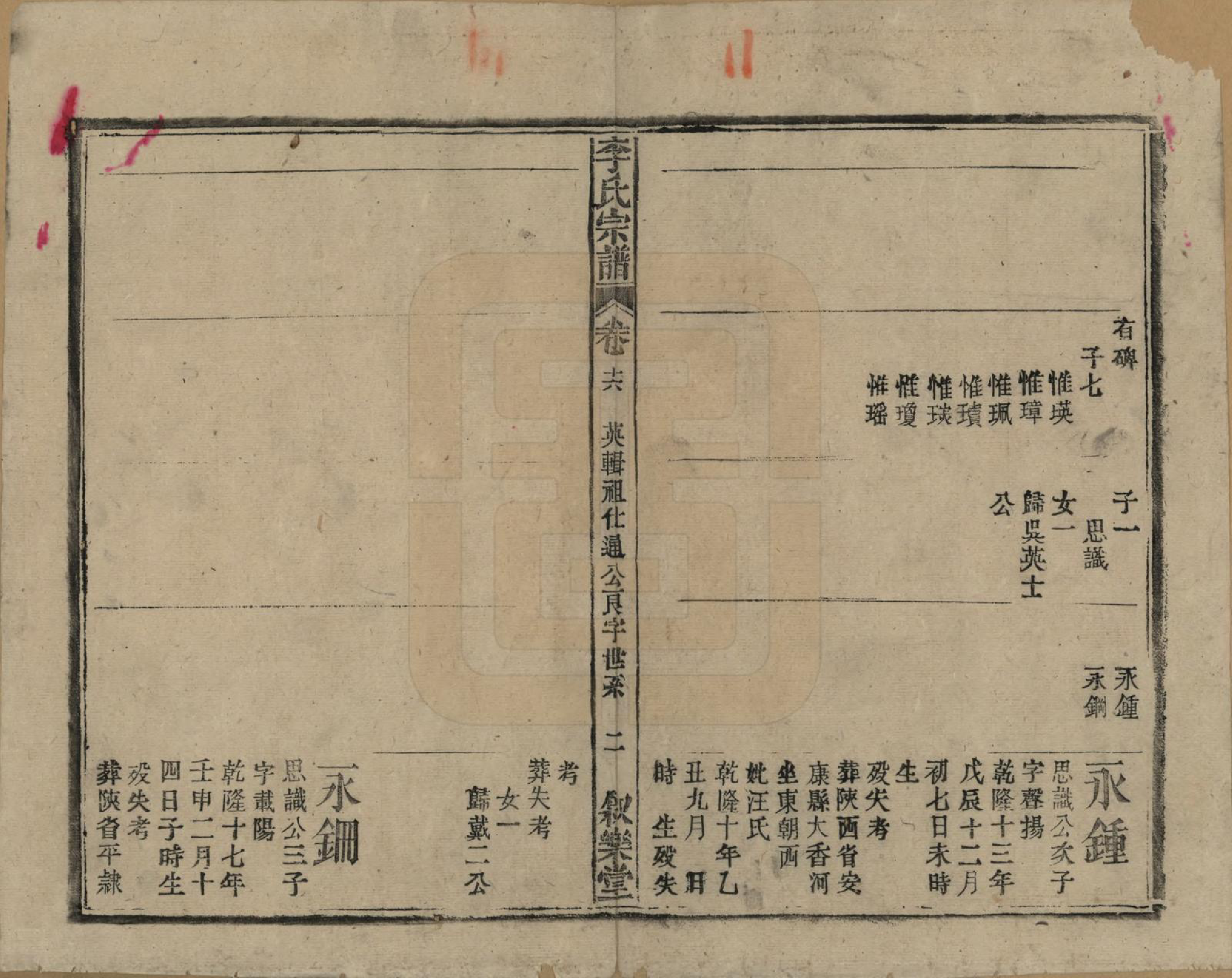 GTJP0824.李.中国.李氏宗谱十九卷首一卷.民国三十三年（1944）_016.pdf_第2页