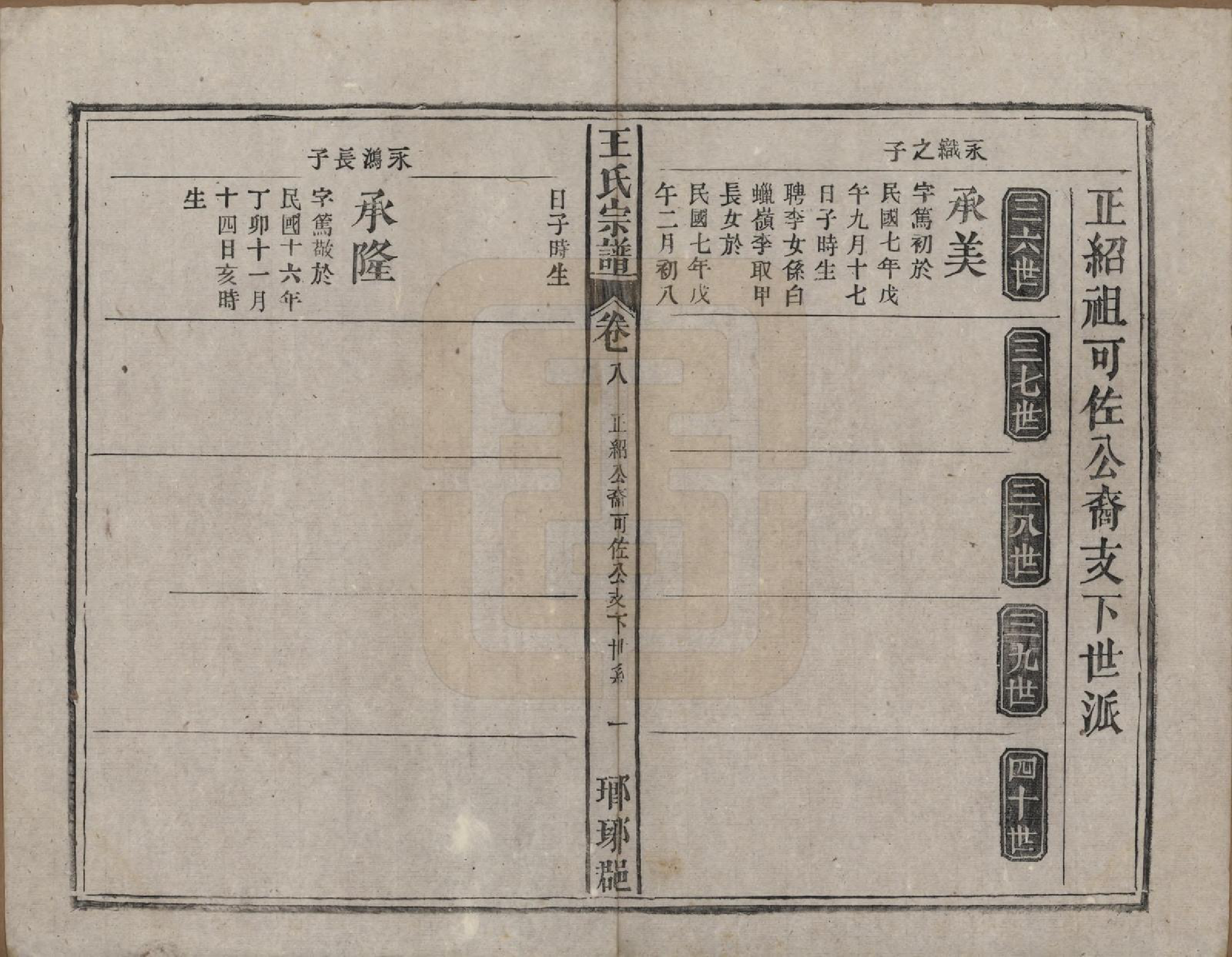 GTJP1562.王.中国.王氏宗谱八卷首三卷末一卷.民国十七年（1928）_008.pdf_第1页