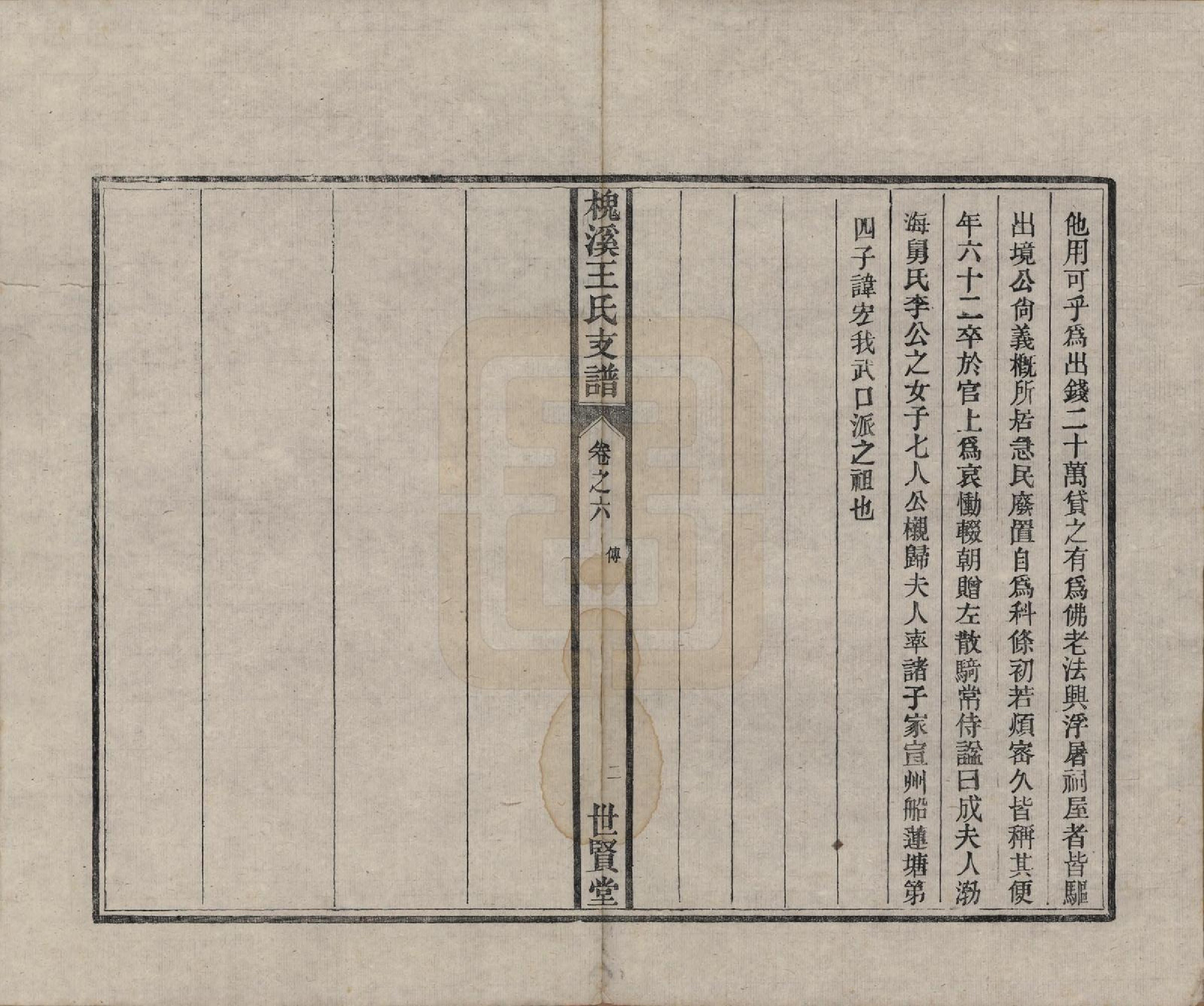 GTJP1623.王.中国.槐溪王氏支谱六卷首一卷.清咸丰六年（1856）_006.pdf_第2页