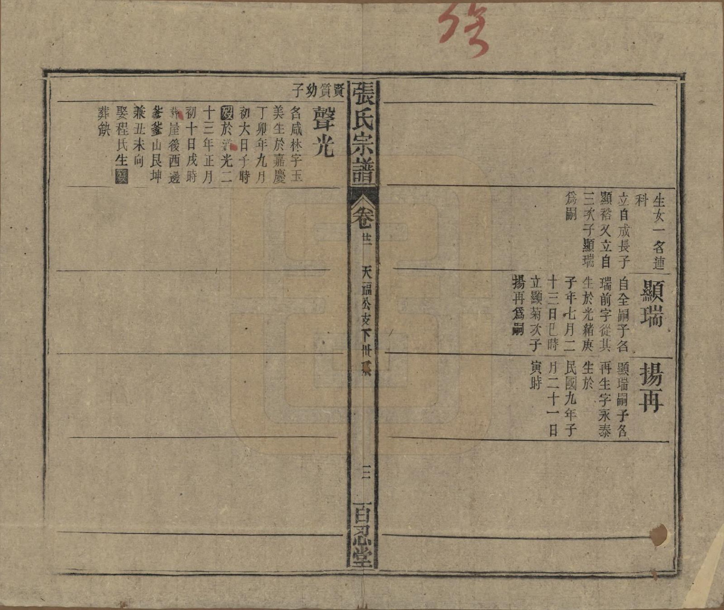 GTJP2115.张.中国.张氏八修宗谱二十二卷首四卷.民国三十年（1941）_021.pdf_第3页