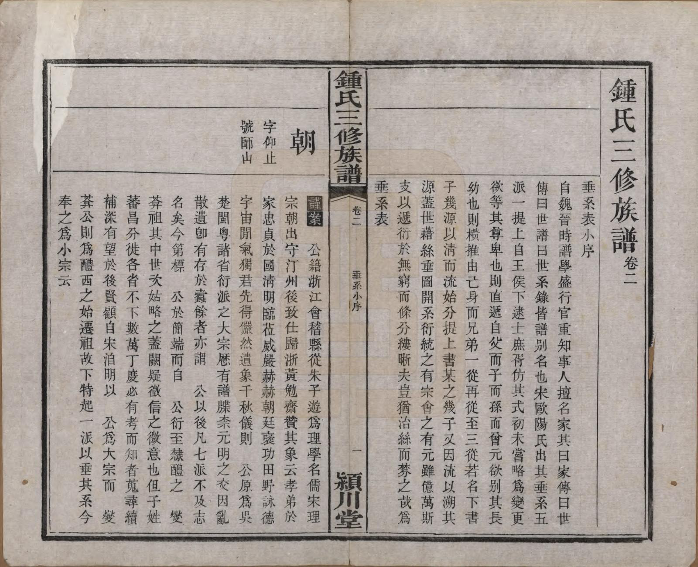 GTJP2266.锺.中国.锺氏三修族谱三十二卷.清光绪二十八年（1902）_002.pdf_第2页