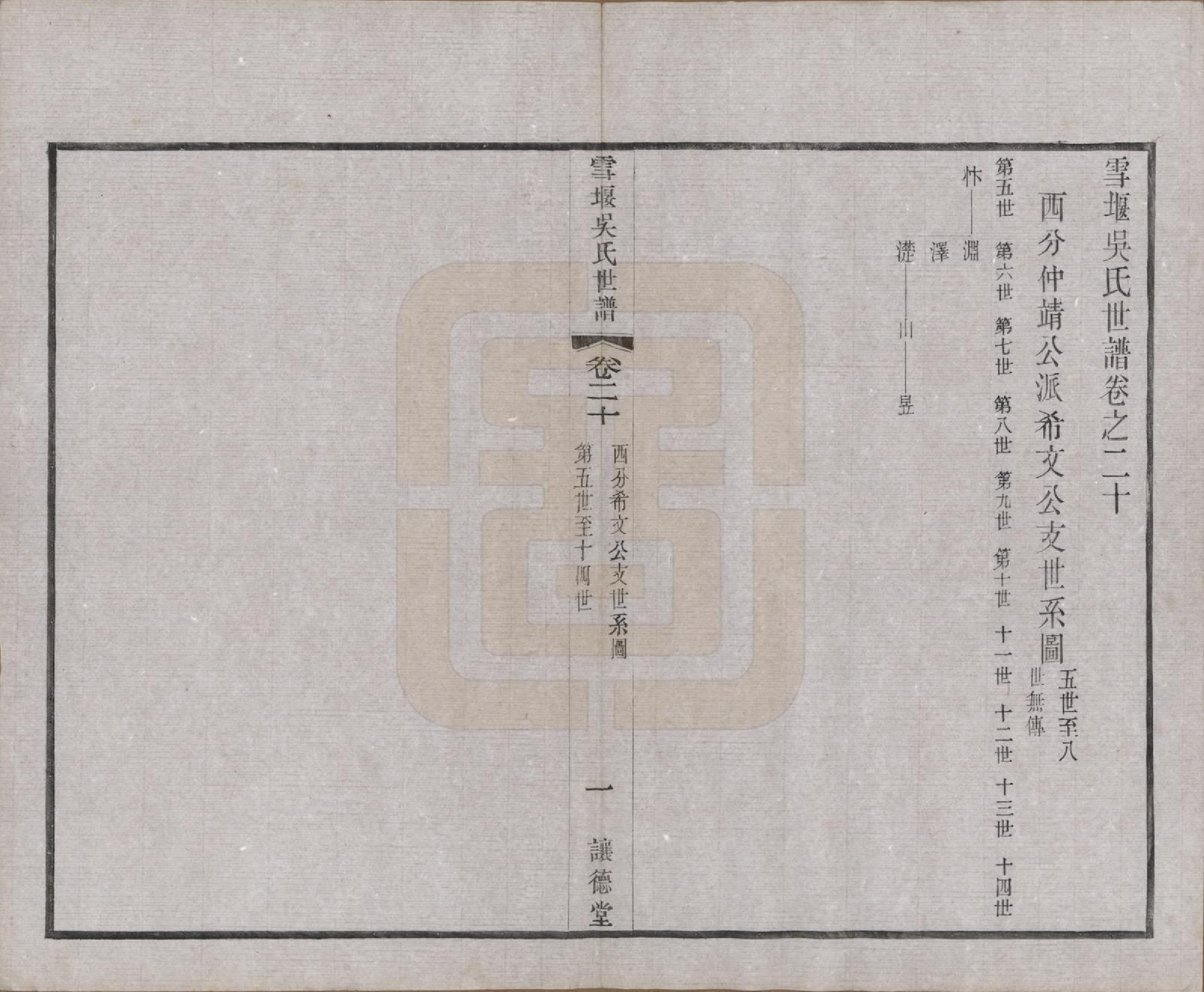 GTJP1654.吴.中国.雪堰吴氏世谱三十卷首一卷.民国二十二年（1933）_020.pdf_第1页