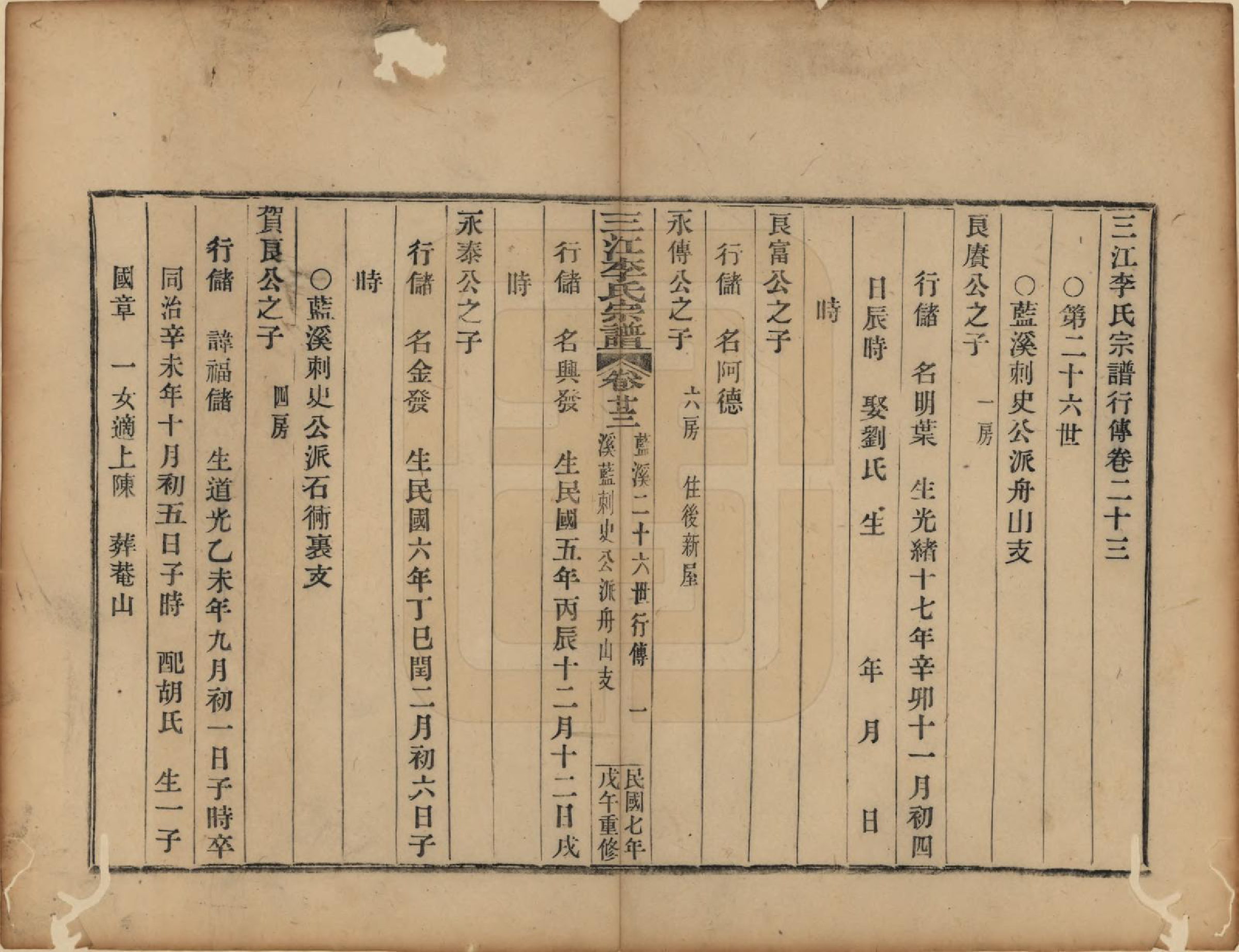 GTJP0818.李.浙江.三江李氏宗谱三十二卷首一卷末一卷.民国七年（1918）_023.pdf_第1页