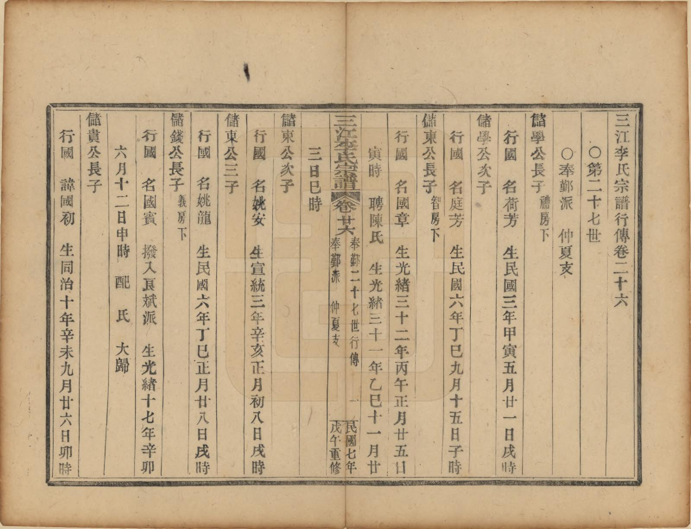 GTJP0818.李.浙江.三江李氏宗谱三十二卷首一卷末一卷.民国七年（1918）_026.pdf_第1页