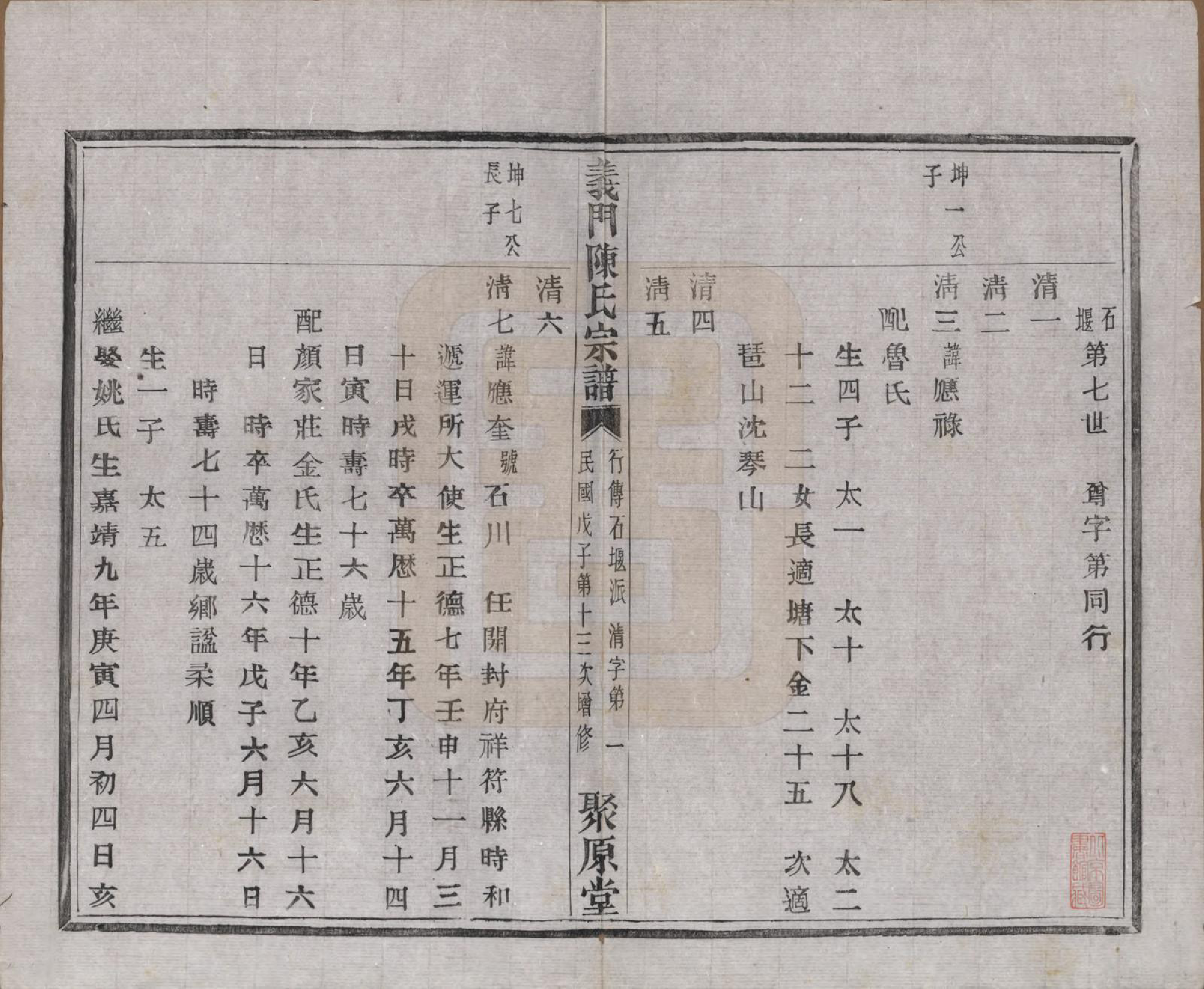 GTJP0141.陈.浙江诸暨.义门陈氏宗谱一百卷.民国三十八年（1949）_052.pdf_第2页