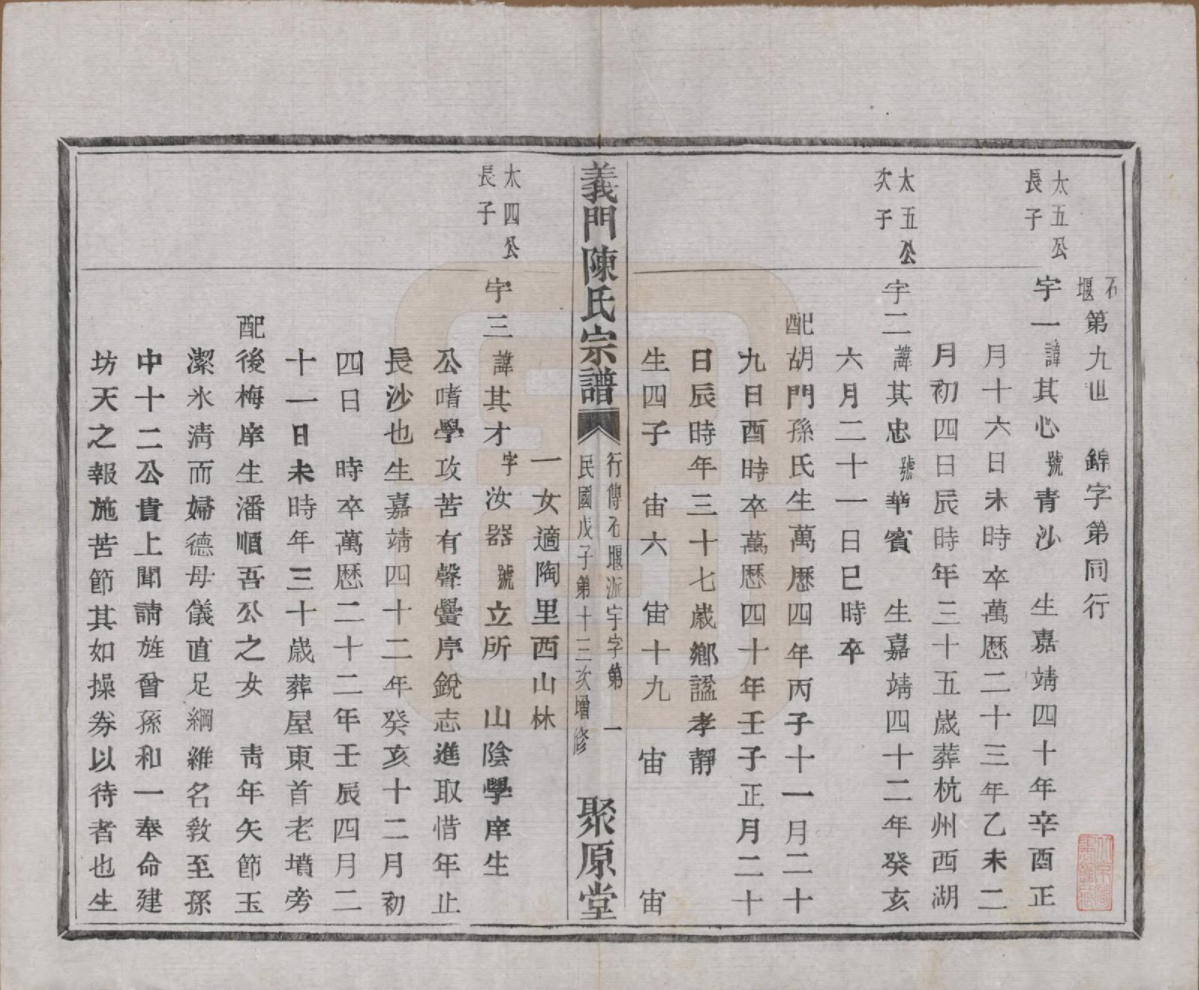 GTJP0141.陈.浙江诸暨.义门陈氏宗谱一百卷.民国三十八年（1949）_055.pdf_第2页