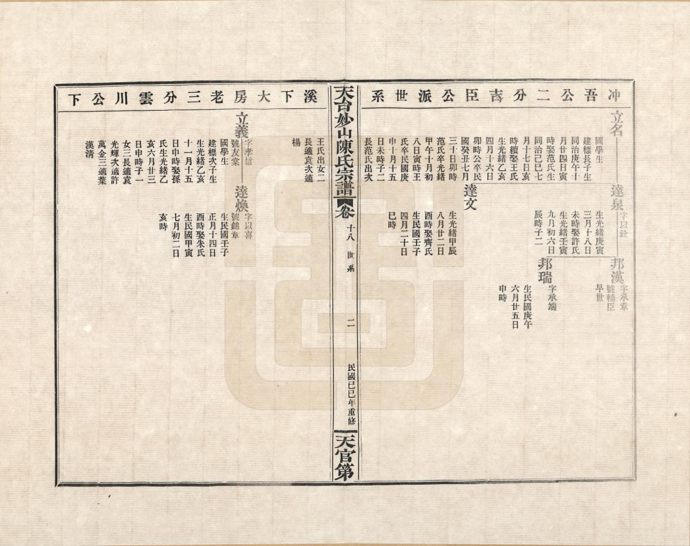 GTJP0100.陈.浙江天台.天台妙山陈氏宗谱_018.pdf_第2页