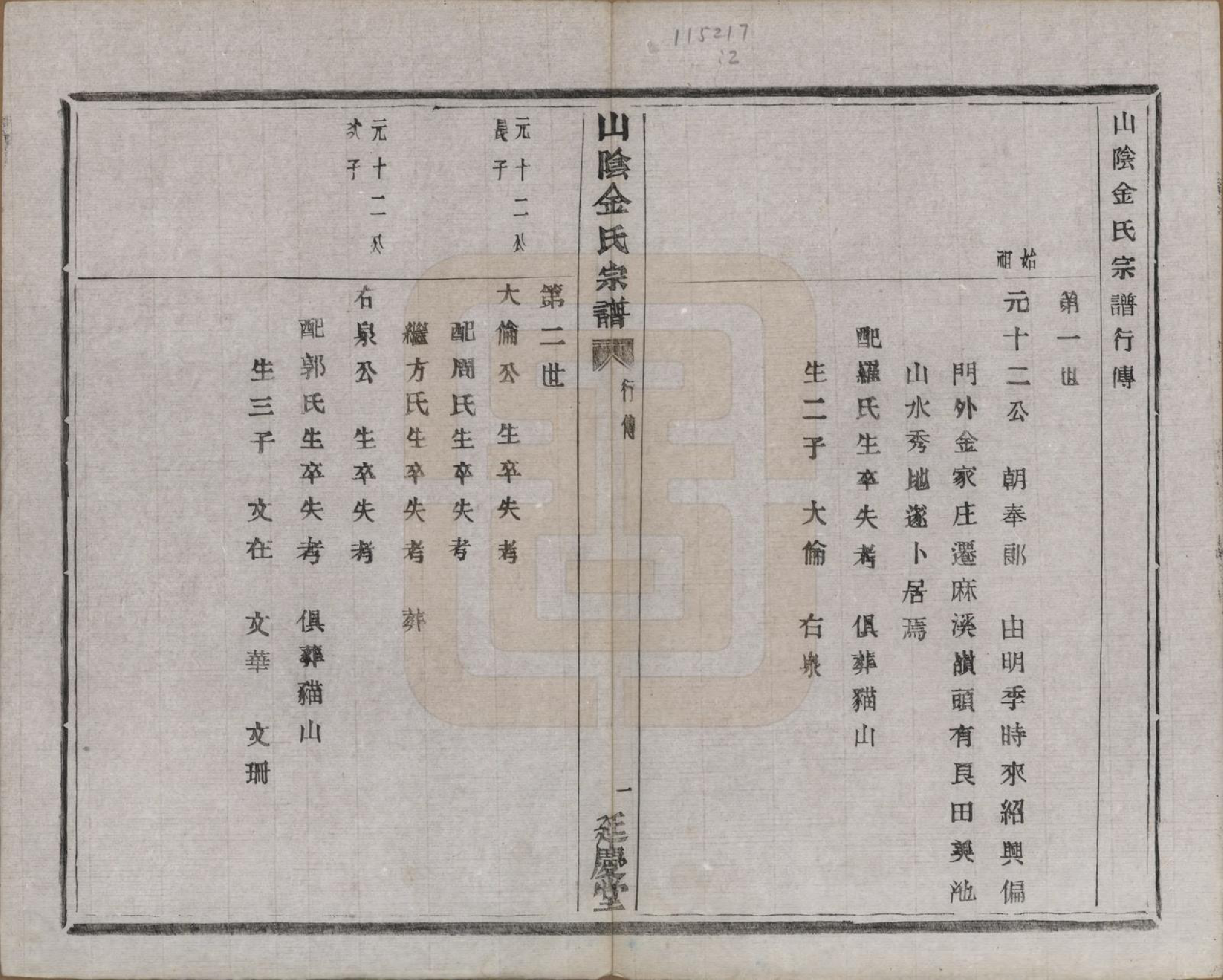 GTJP0718.金.浙江绍兴.山阴金氏宗谱.民国十九年（1930）_002.pdf_第1页