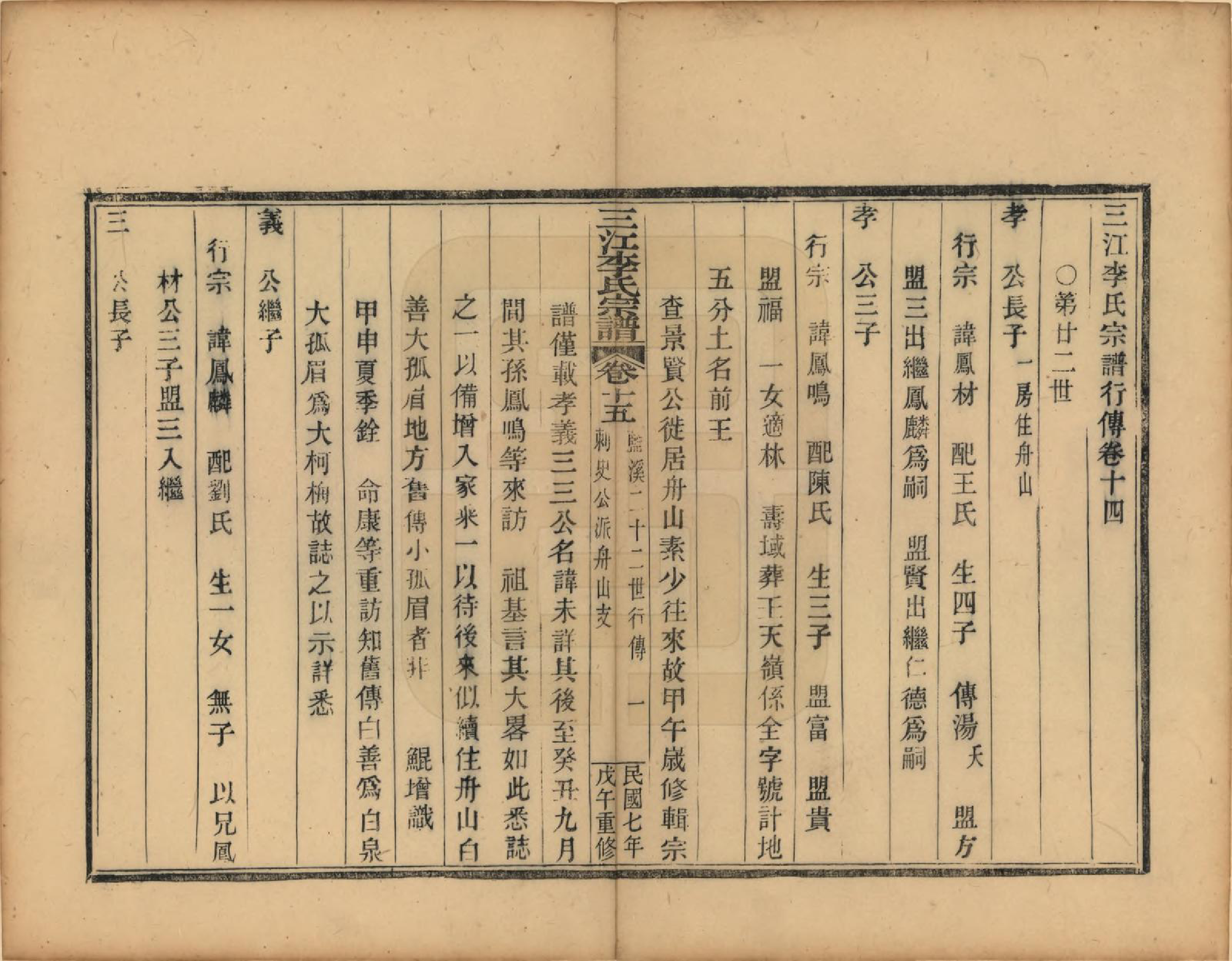 GTJP0818.李.浙江.三江李氏宗谱三十二卷首一卷末一卷.民国七年（1918）_015.pdf_第1页