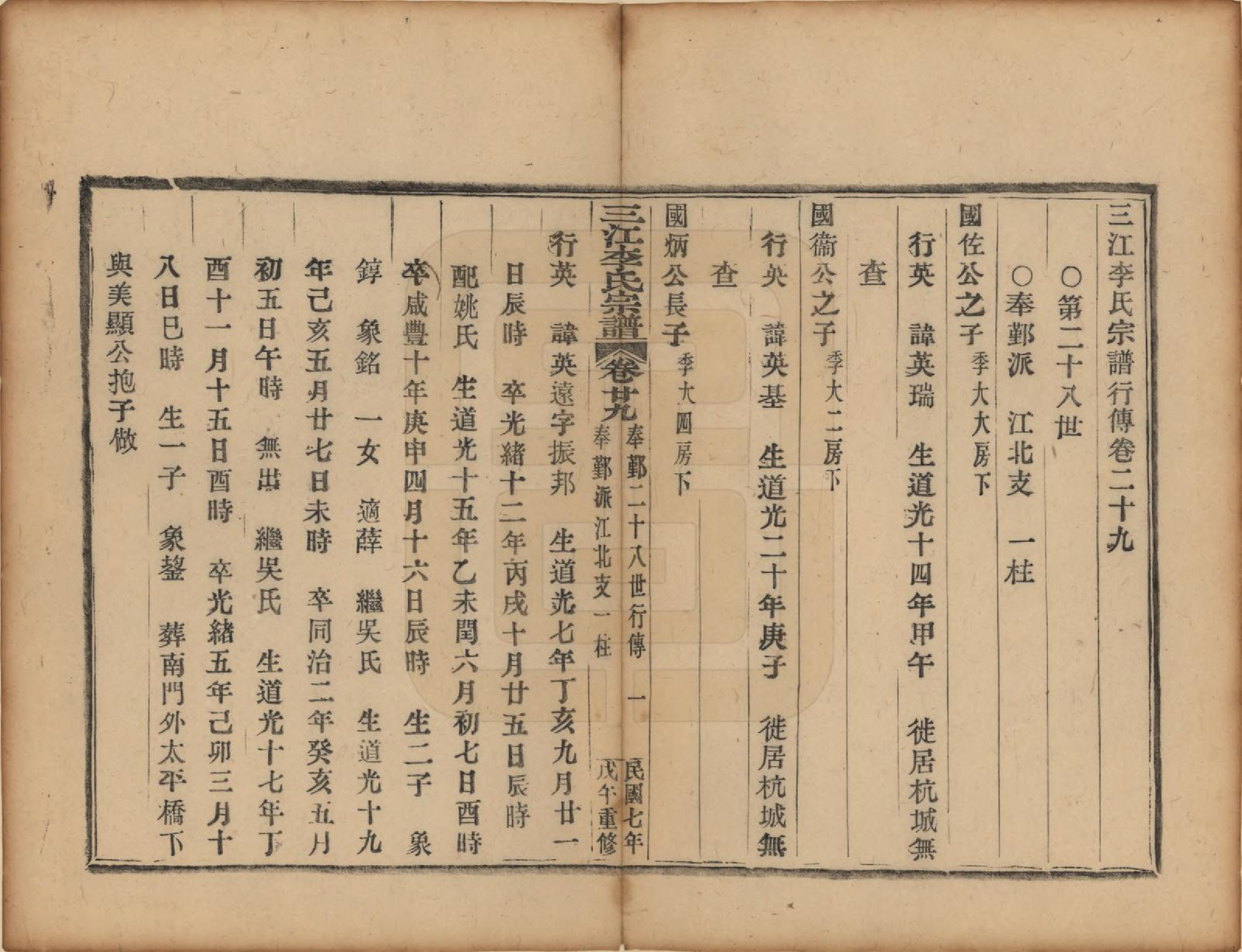 GTJP0818.李.浙江.三江李氏宗谱三十二卷首一卷末一卷.民国七年（1918）_029.pdf_第1页