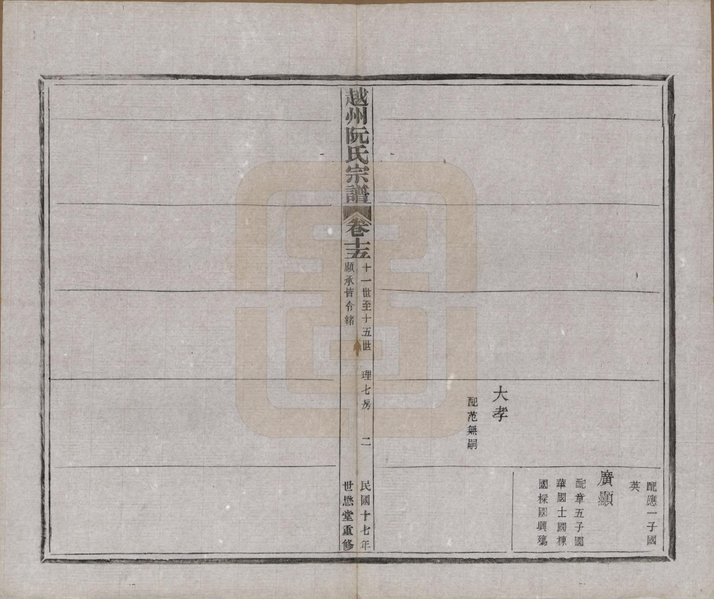 GTJP1233.阮.浙江绍兴.越州阮氏宗谱二十二卷首一卷.民国十七年（1928）_015.pdf_第2页