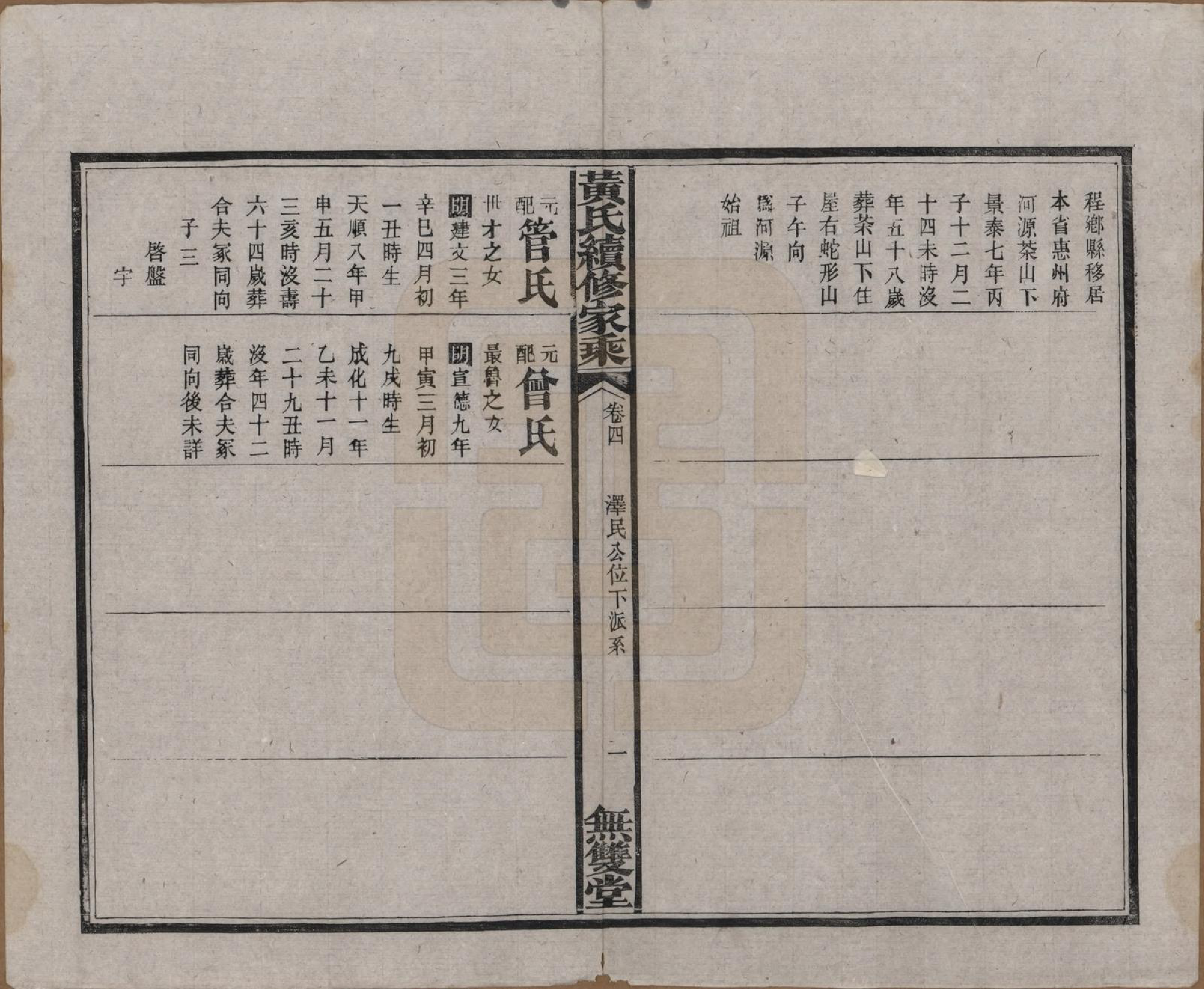 GTJP0583.黄.广东惠州.黄氏续修家乘十卷.民国六年（1917）_004.pdf_第2页