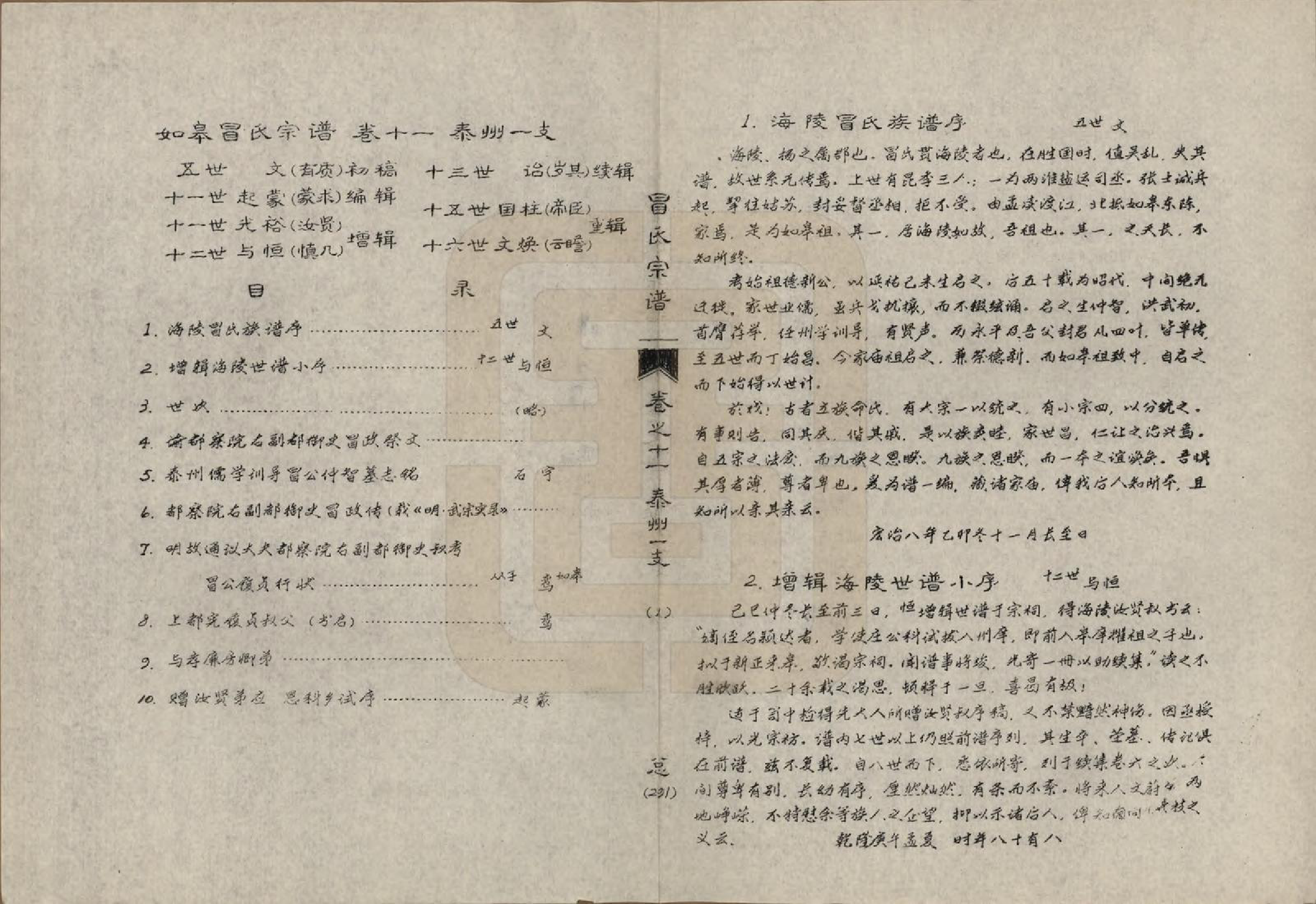 GTJP1084.冒.江苏如皋.如皋冒氏宗谱十卷_011.pdf_第1页