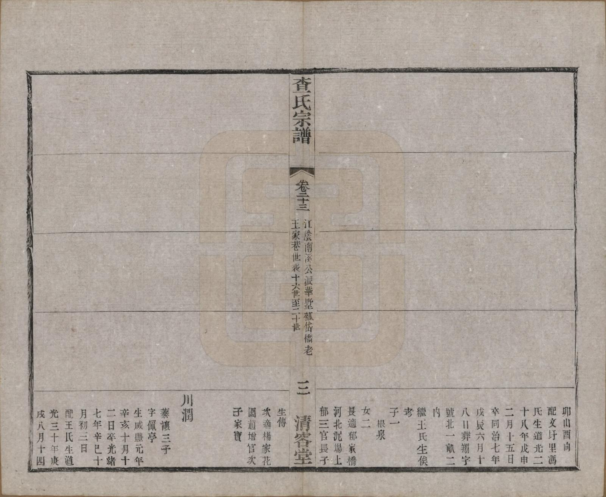 GTJP0090.查.江苏常州.毘陵查氏续修宗谱二十四卷.民国三年（1914）_023.pdf_第3页