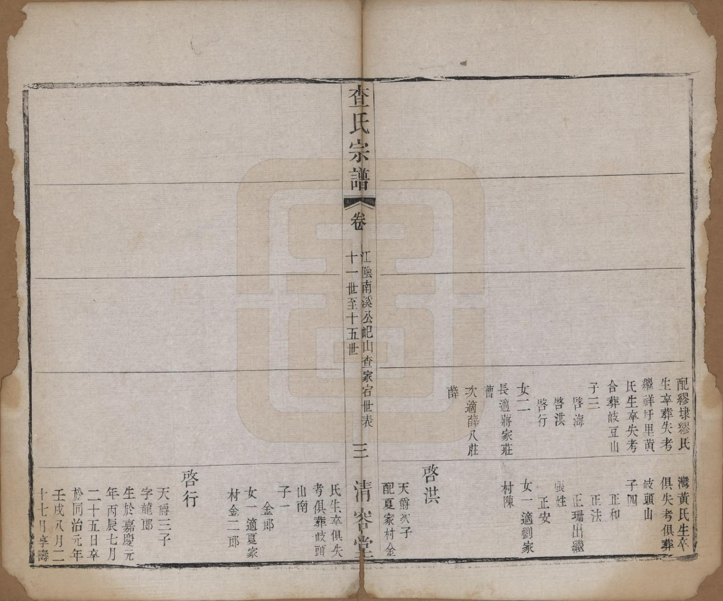 GTJP0094.查.江苏常州.毘陵查氏宗谱二十卷.清光绪四年（1878）_020.pdf_第3页