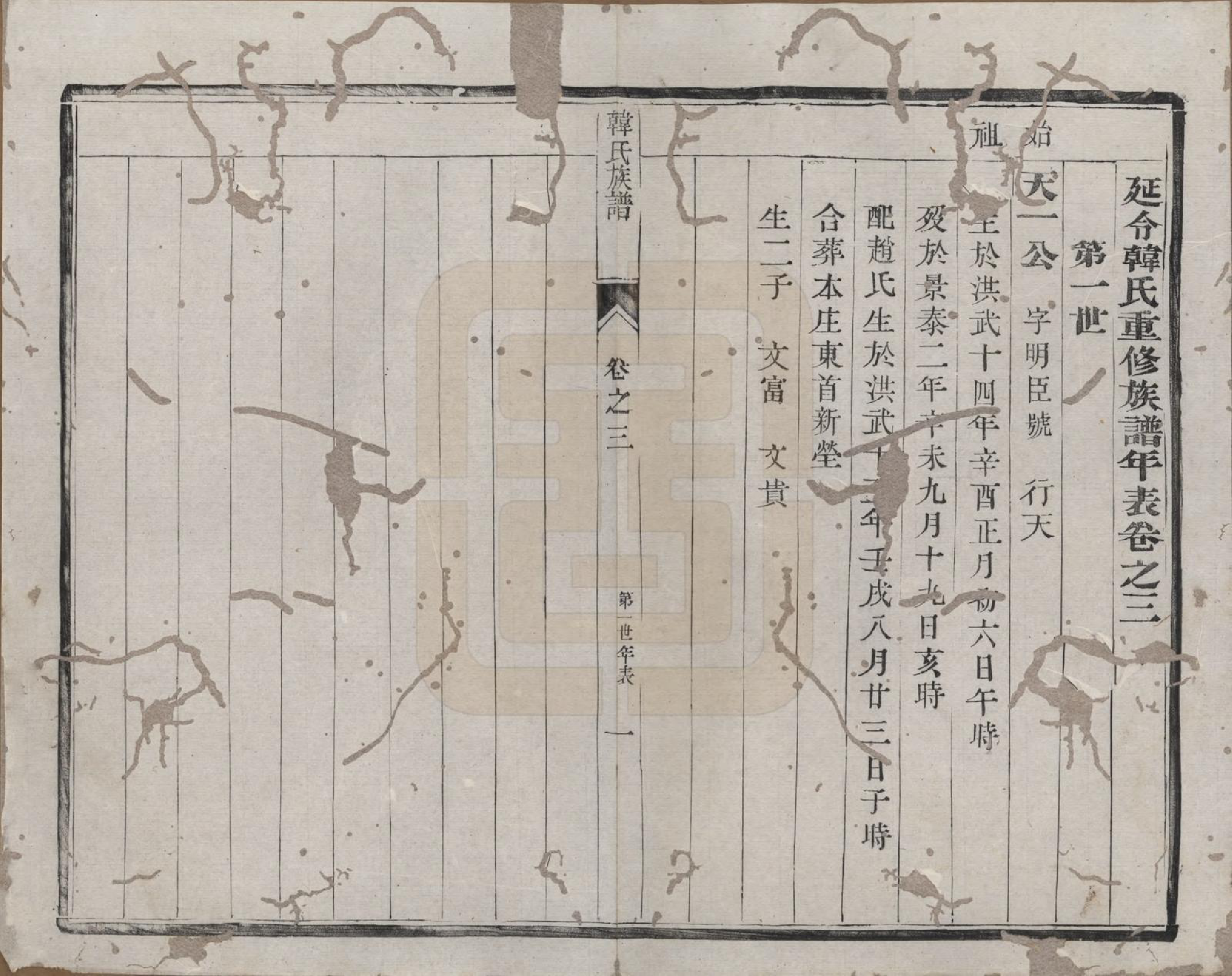 GTJP0466.韩.江苏泰兴.延令韩氏族谱八卷.清光绪十七年（1891）_003.pdf_第1页