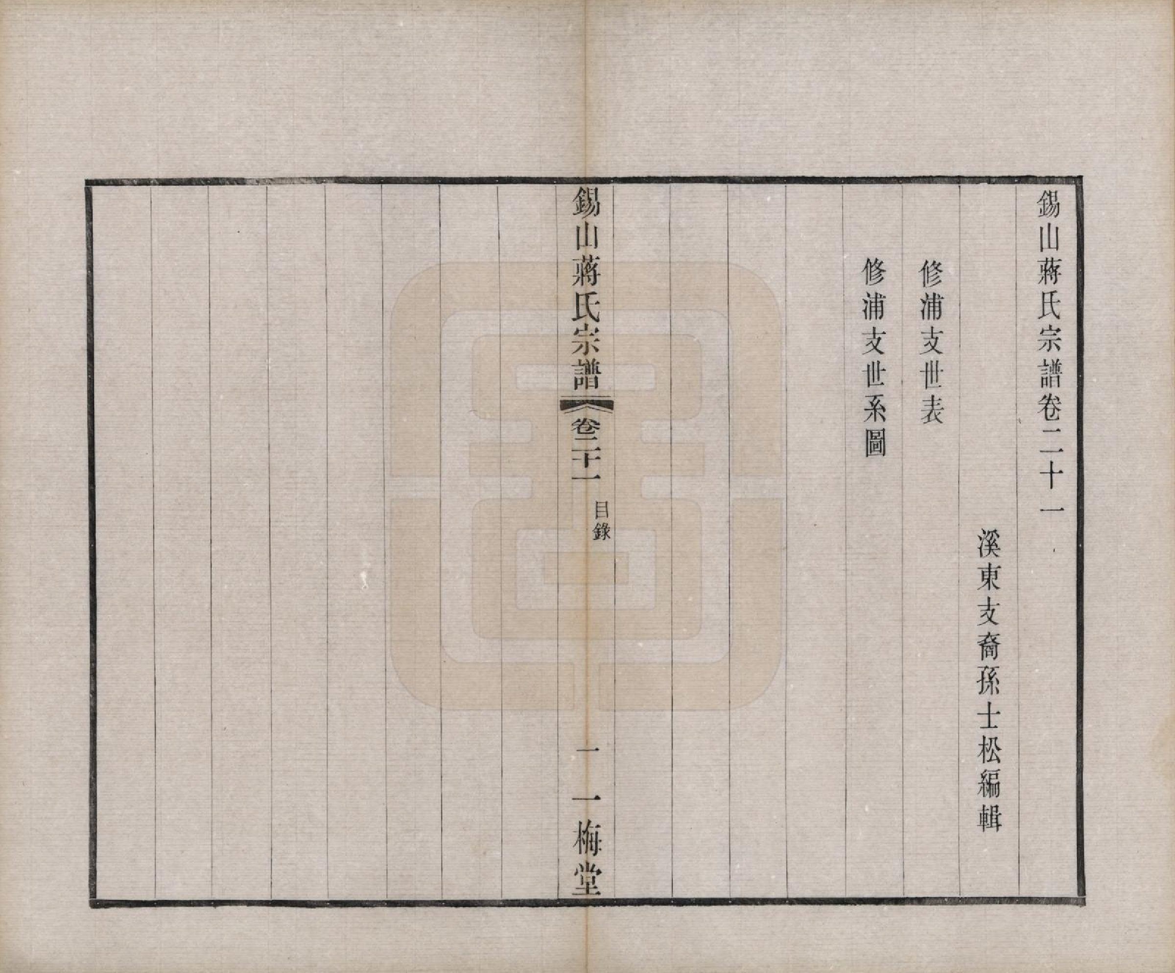 GTJP0697.蒋.江苏无锡.锡山蒋氏宗谱三十卷首一卷.民国十一年（1922）_021.pdf_第1页