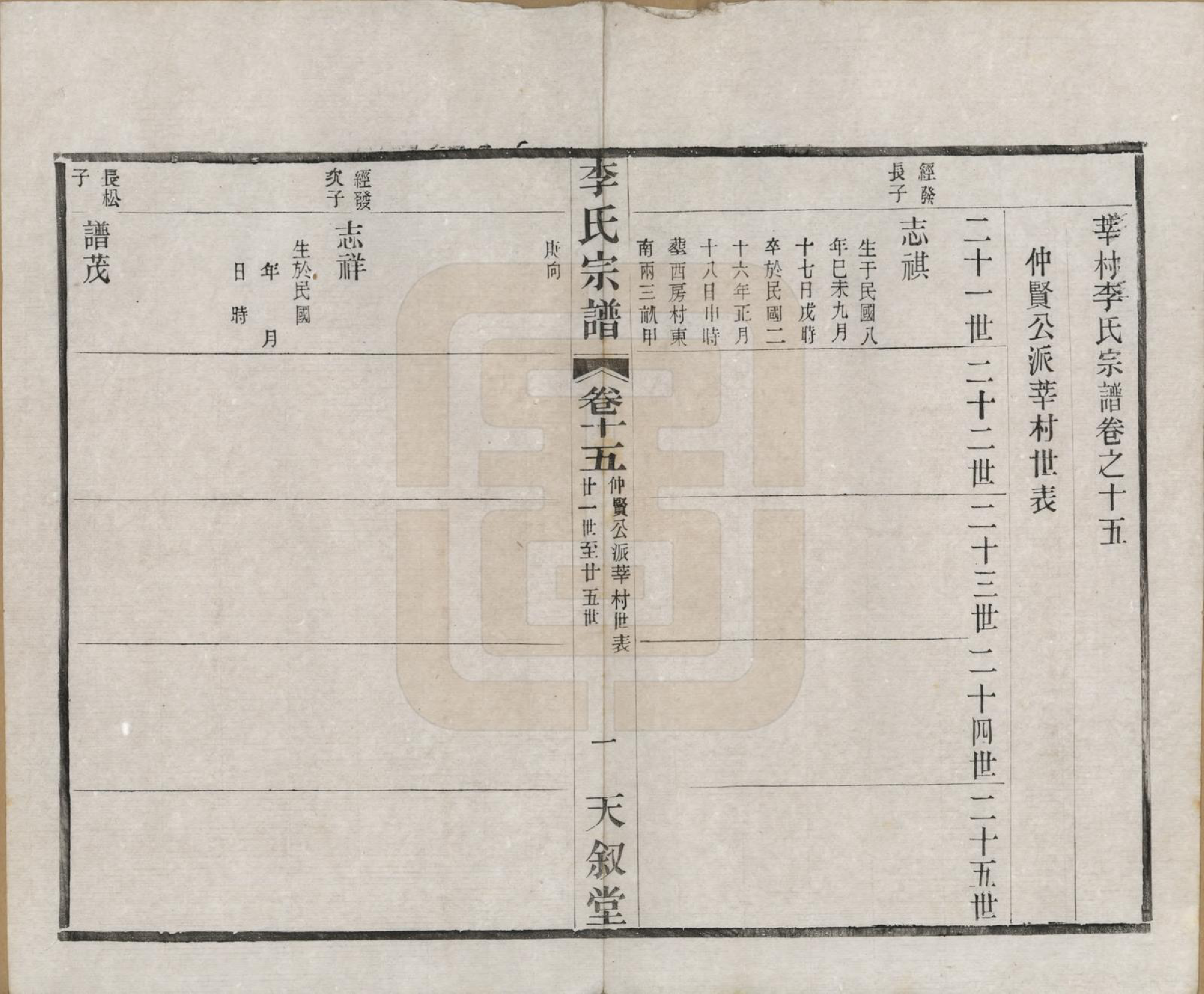 GTJP0808.李.江苏常州.莘村李氏宗谱十六卷.民国二十六年（1937）_015.pdf_第1页