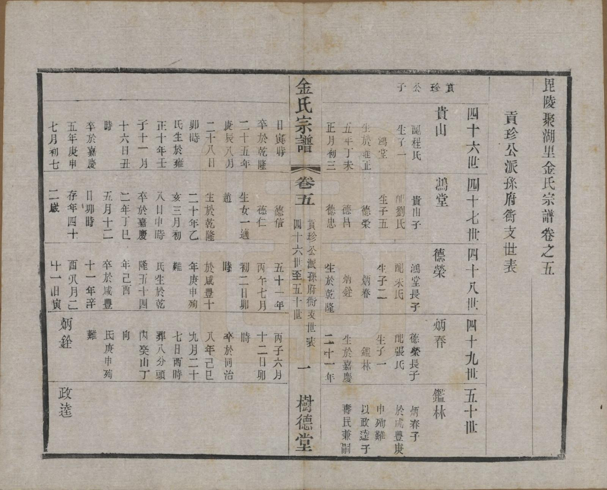 GTJP0716.金.江苏常州.毘陵聚湖里金氏宗谱十二卷.民国三十五年（1946）_005.pdf_第1页