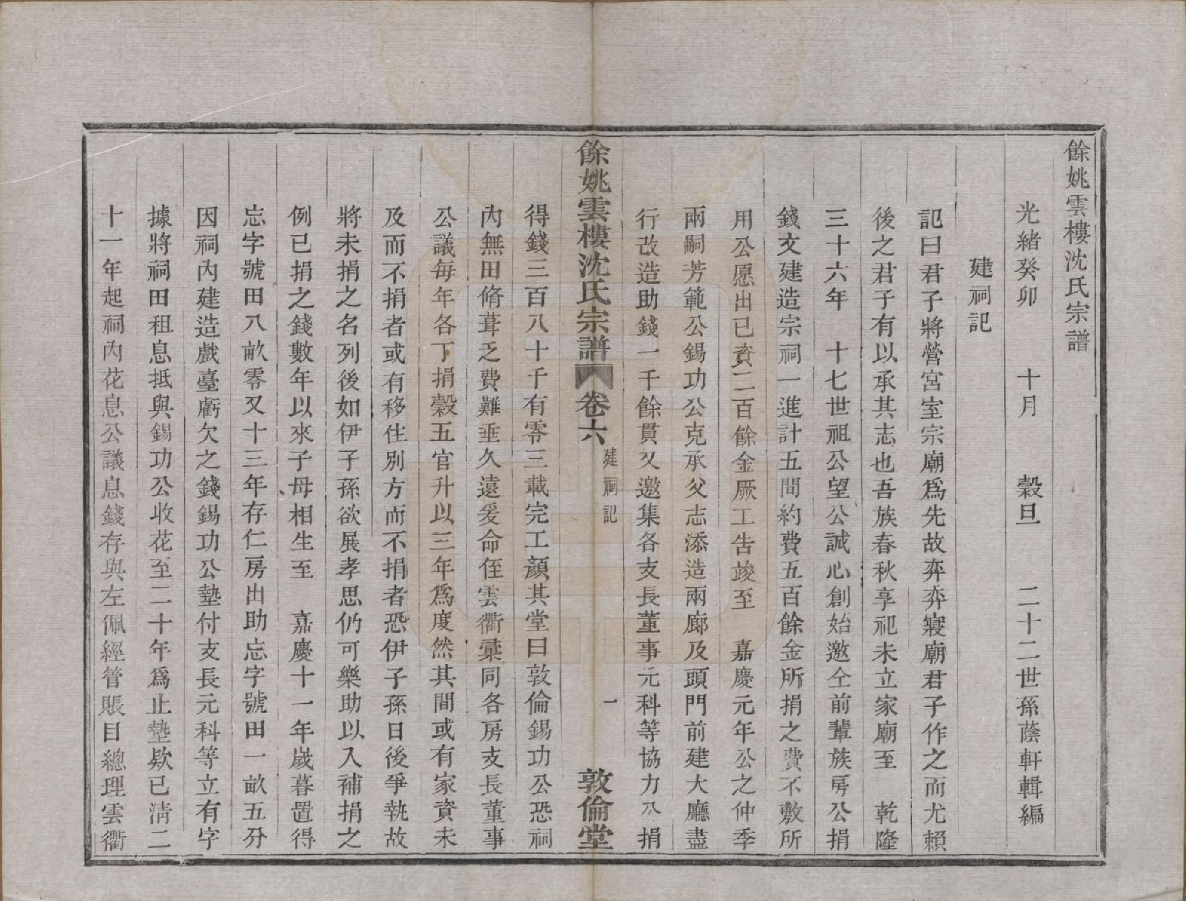 GTJP1278.沈.浙江余姚.余姚云楼沈氏宗谱六卷.清光绪二十九年（1903）_006.pdf_第1页