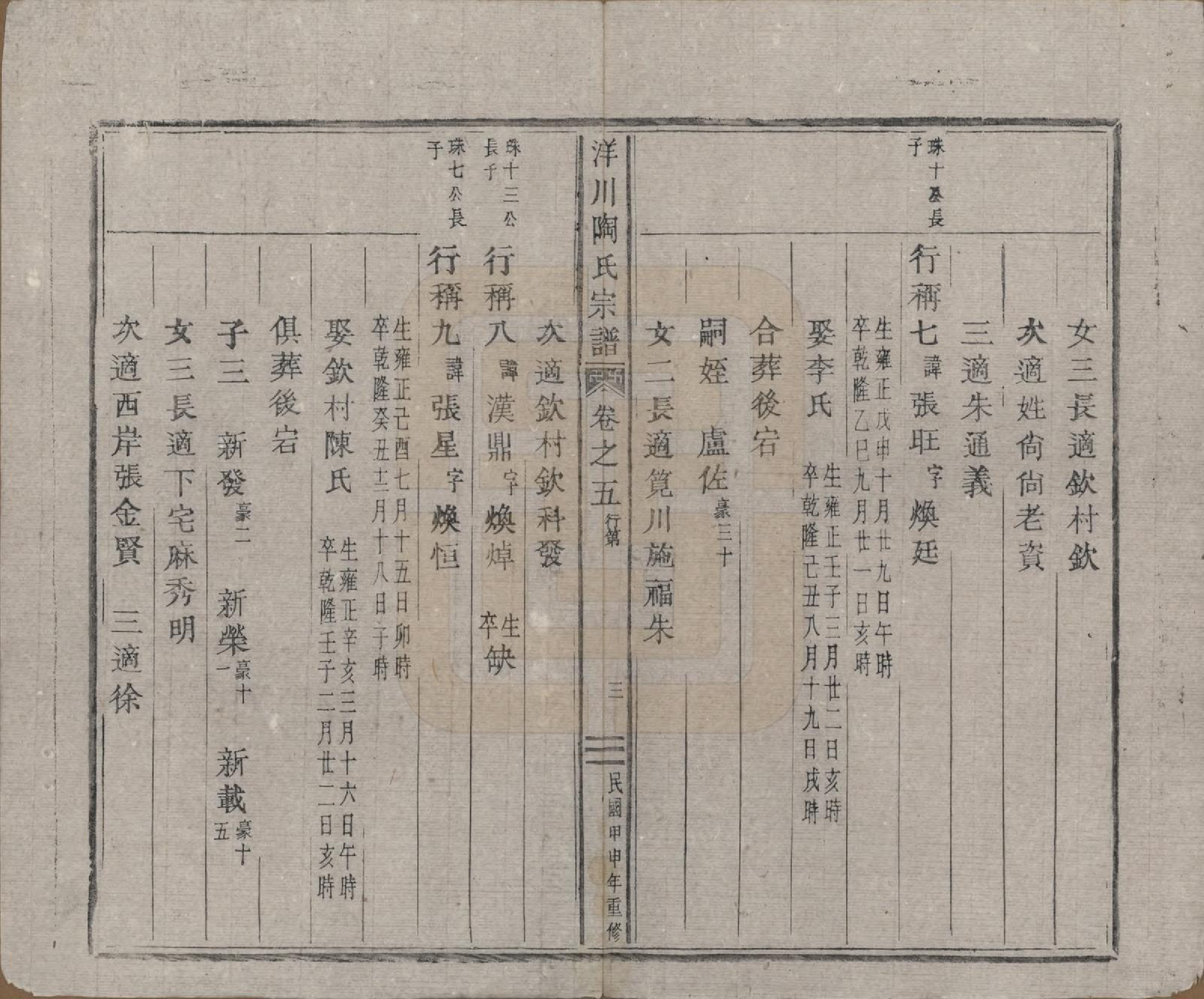 GTJP1414.陶.浙江缙云.洋川浔阳郡陶氏宗谱.民国33年[1944]_005.pdf_第3页