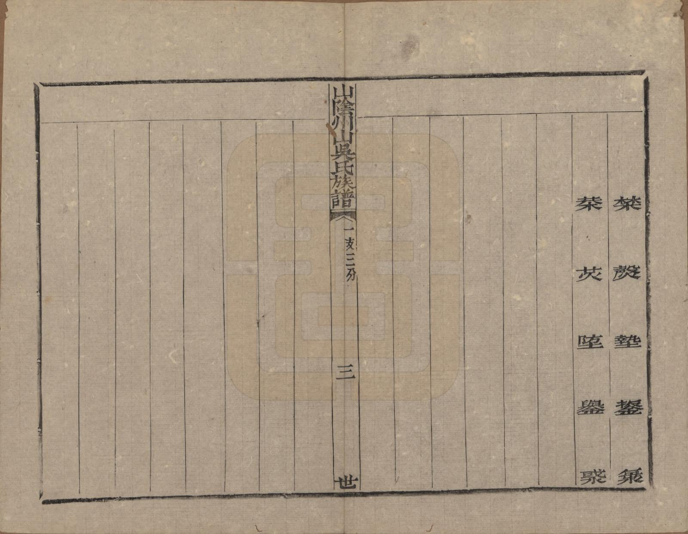 GTJP1683.吴.浙江绍兴.山阴县州山吴氏族谱三十一部.清道光十九年（1839）_012.pdf_第3页