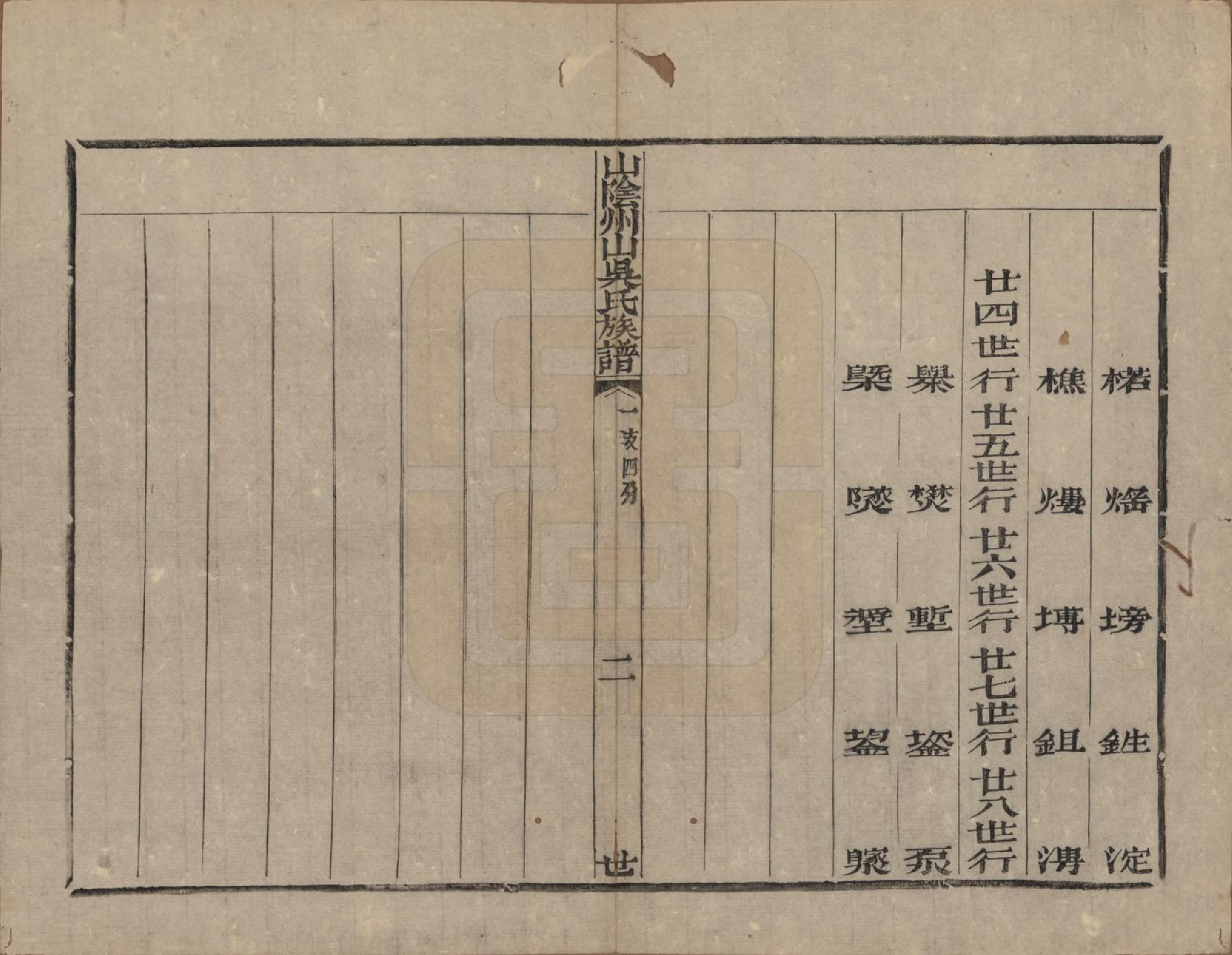 GTJP1683.吴.浙江绍兴.山阴县州山吴氏族谱三十一部.清道光十九年（1839）_014.pdf_第2页