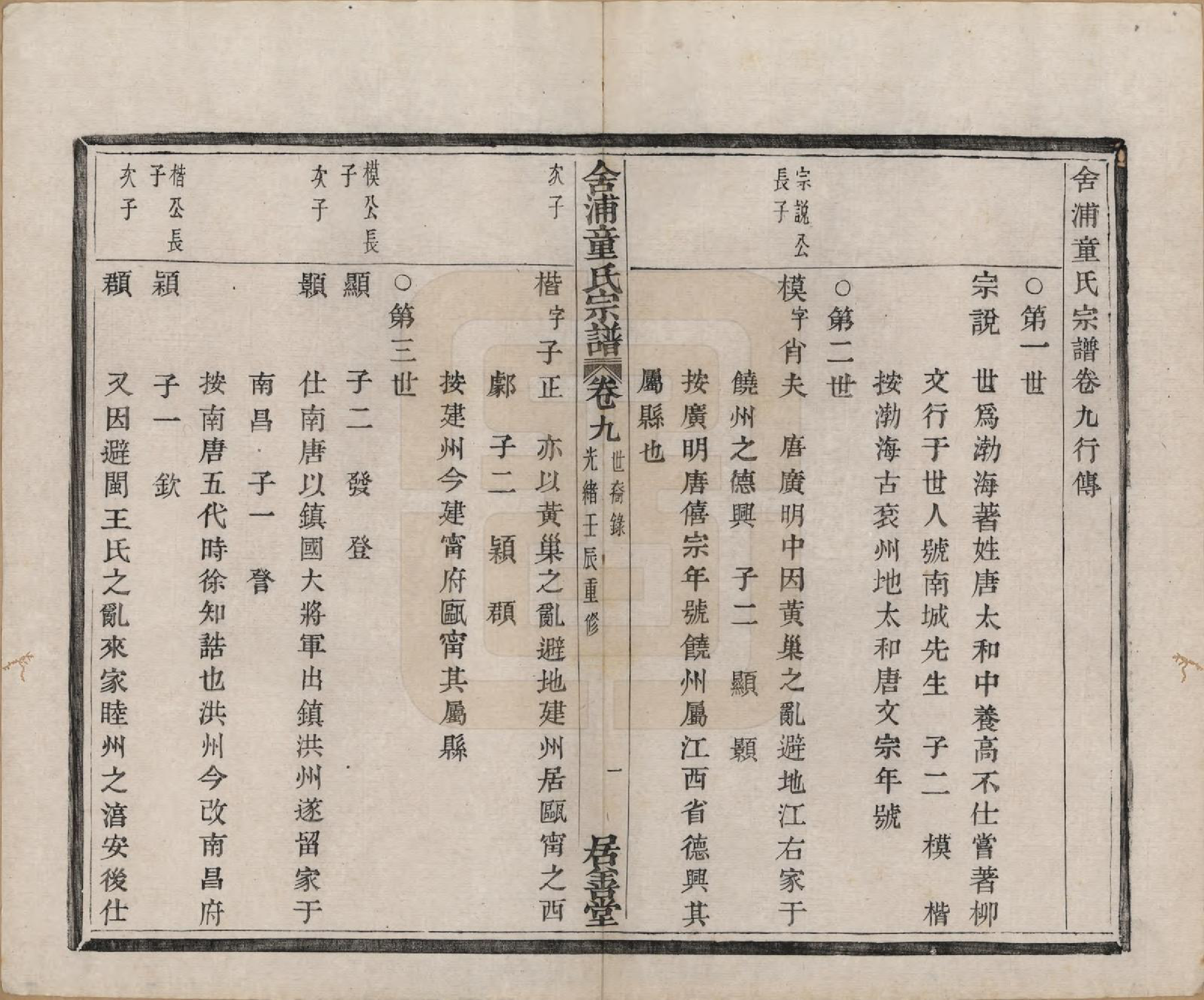 GTJP1433.童.浙江山阴.舍浦童氏宗谱二十三卷.清光绪十八年（1892）_009.pdf_第1页