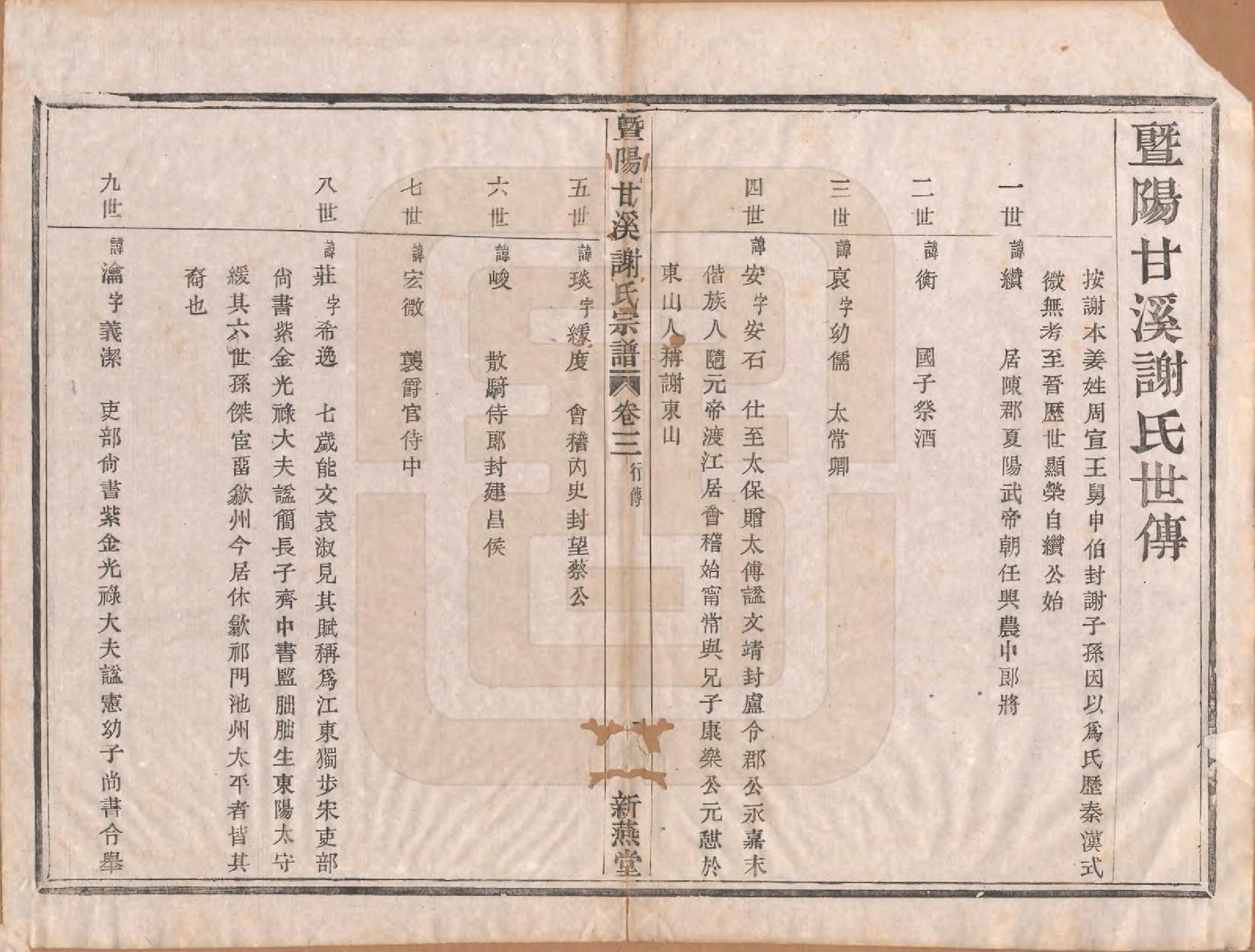 GTJP1782.谢.浙江诸暨.暨阳甘谿谢氏宗谱四卷.民国二十二年（1933）_003.pdf_第1页