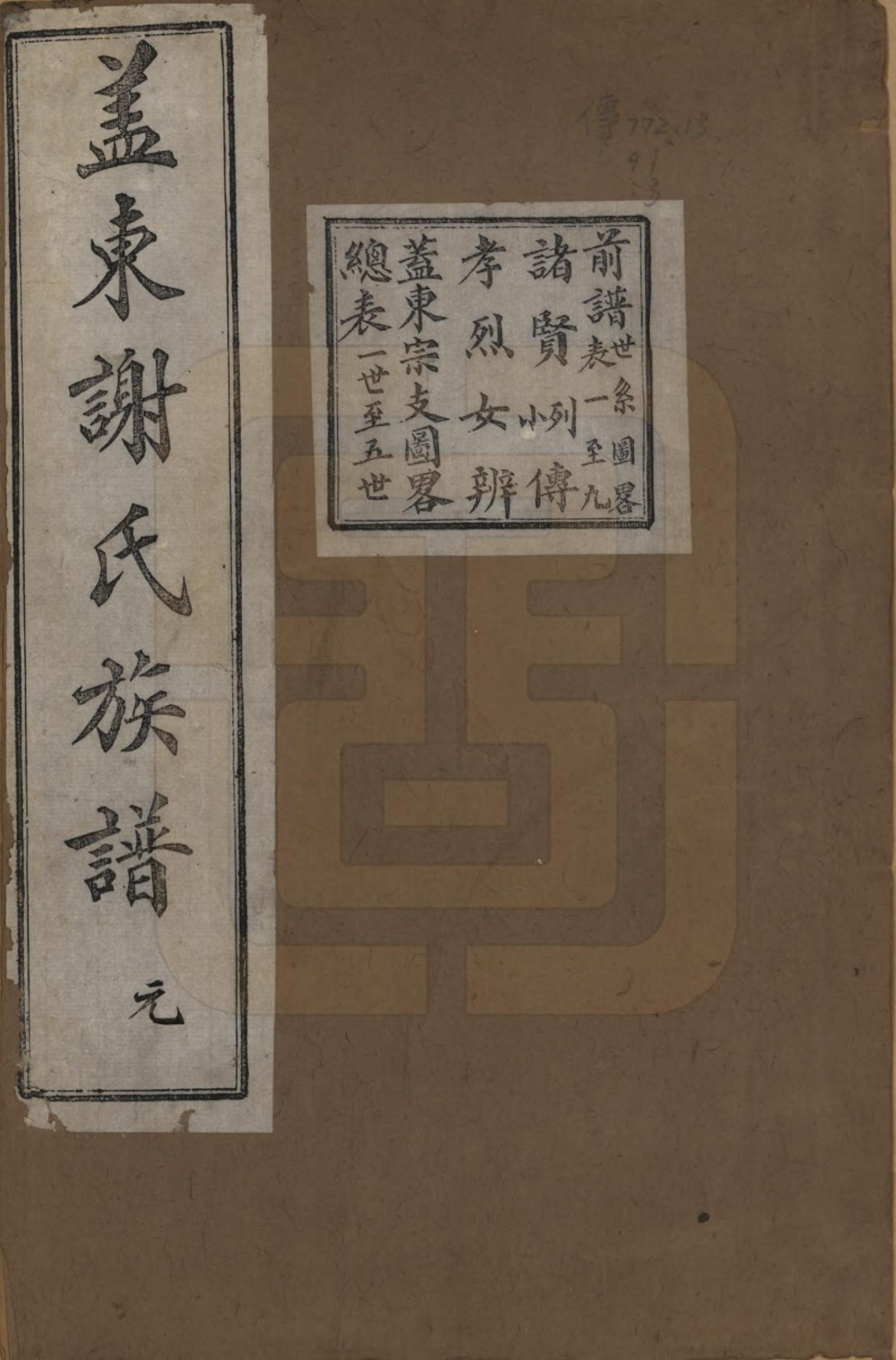 GTJP1786.谢.浙江上虞.盖东谢氏族谱.民国十四年（1925）_003.pdf_第1页