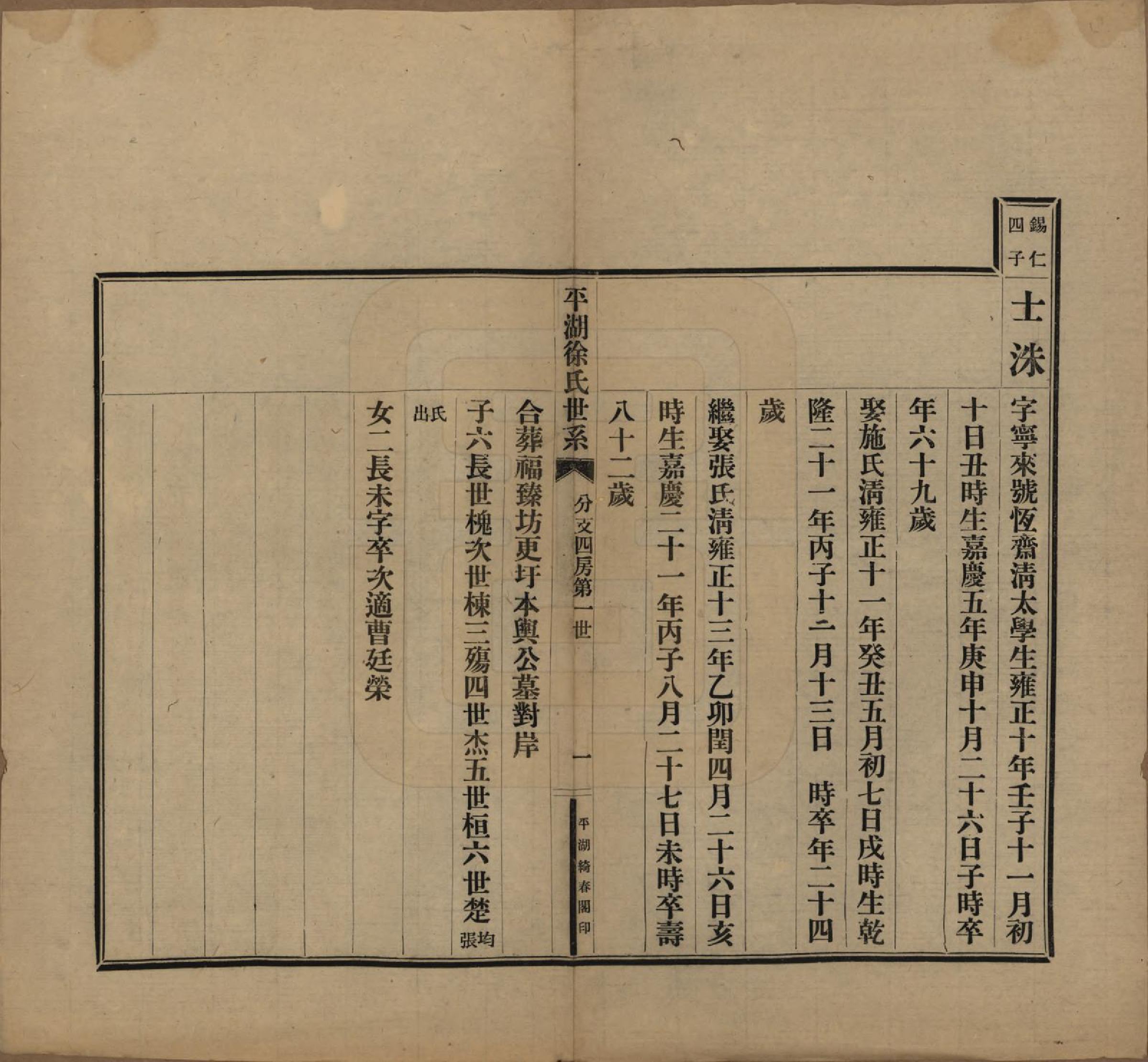 GTJP1854.徐.浙江平湖.平湖徐氏世系不分卷.民国五年（1916）_004.pdf_第2页