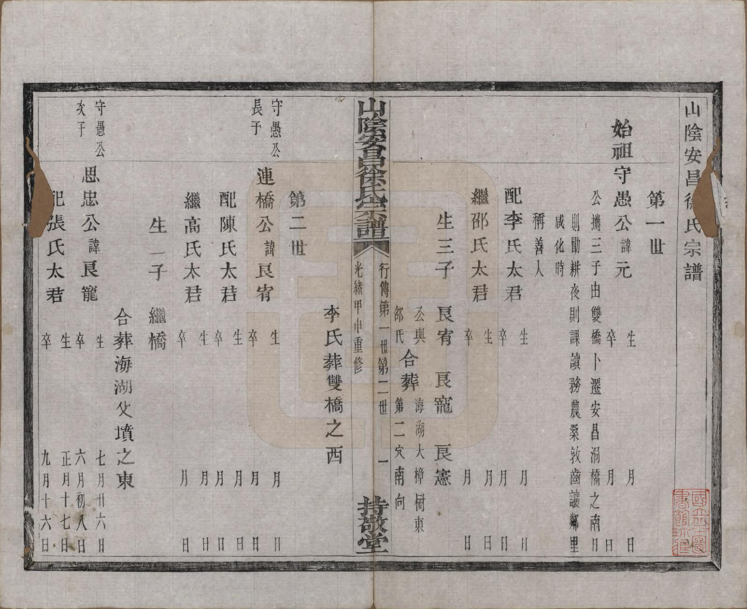 GTJP1871.徐.浙江绍兴.山阴安昌徐氏宗谱六卷.清光绪十年（1884）_006.pdf_第1页