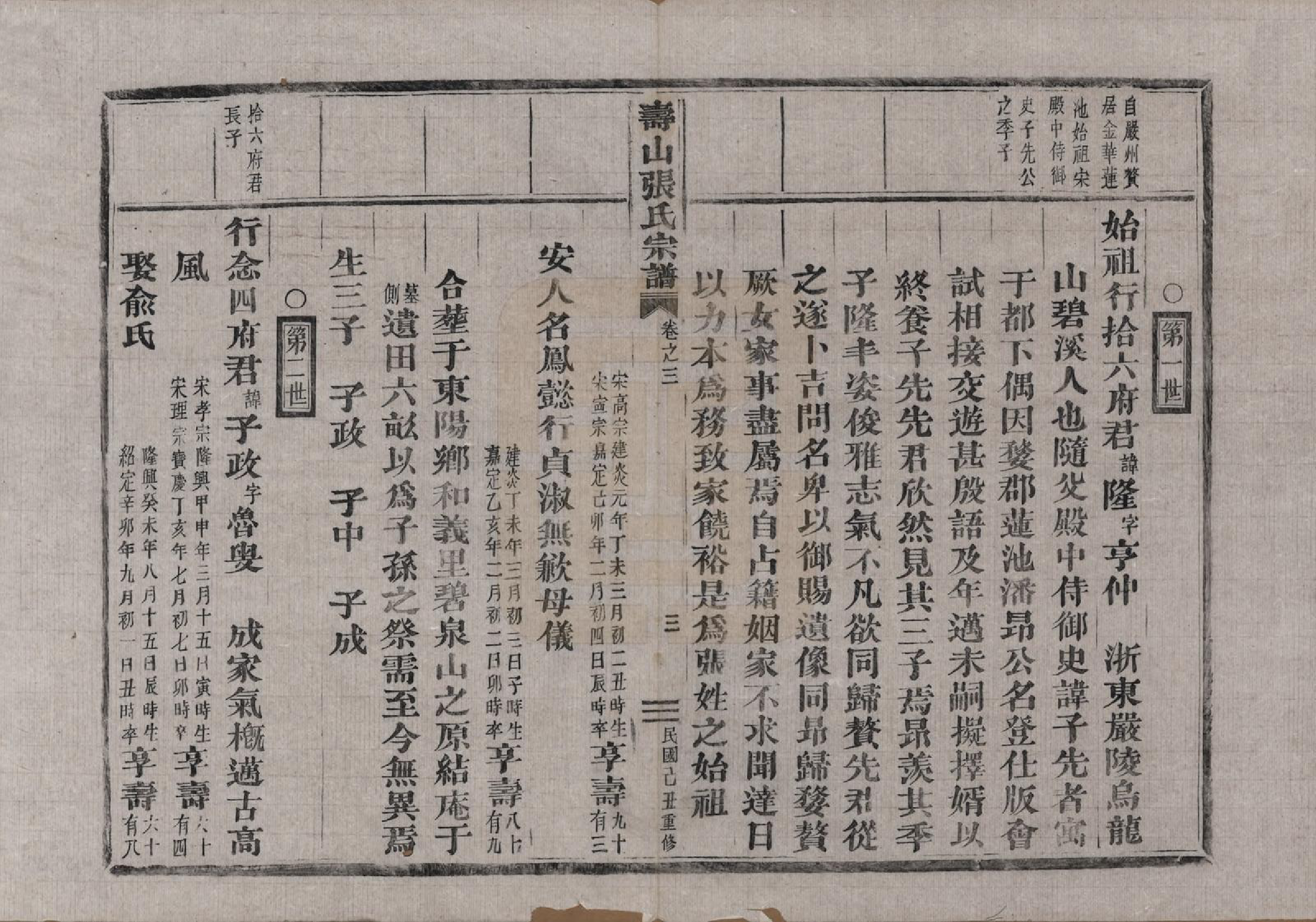 GTJP2105.张.浙江金华.寿山张氏宗谱.民国三十八年(1949)_003.pdf_第3页