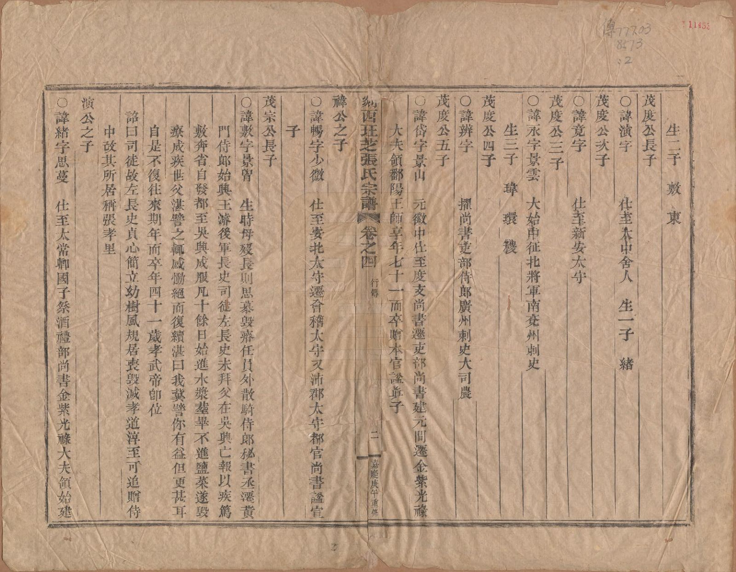 GTJP2167.张.浙江嵊州.剡西珏芝张氏宗谱四卷.清嘉庆十五年(1810)_004.pdf_第1页