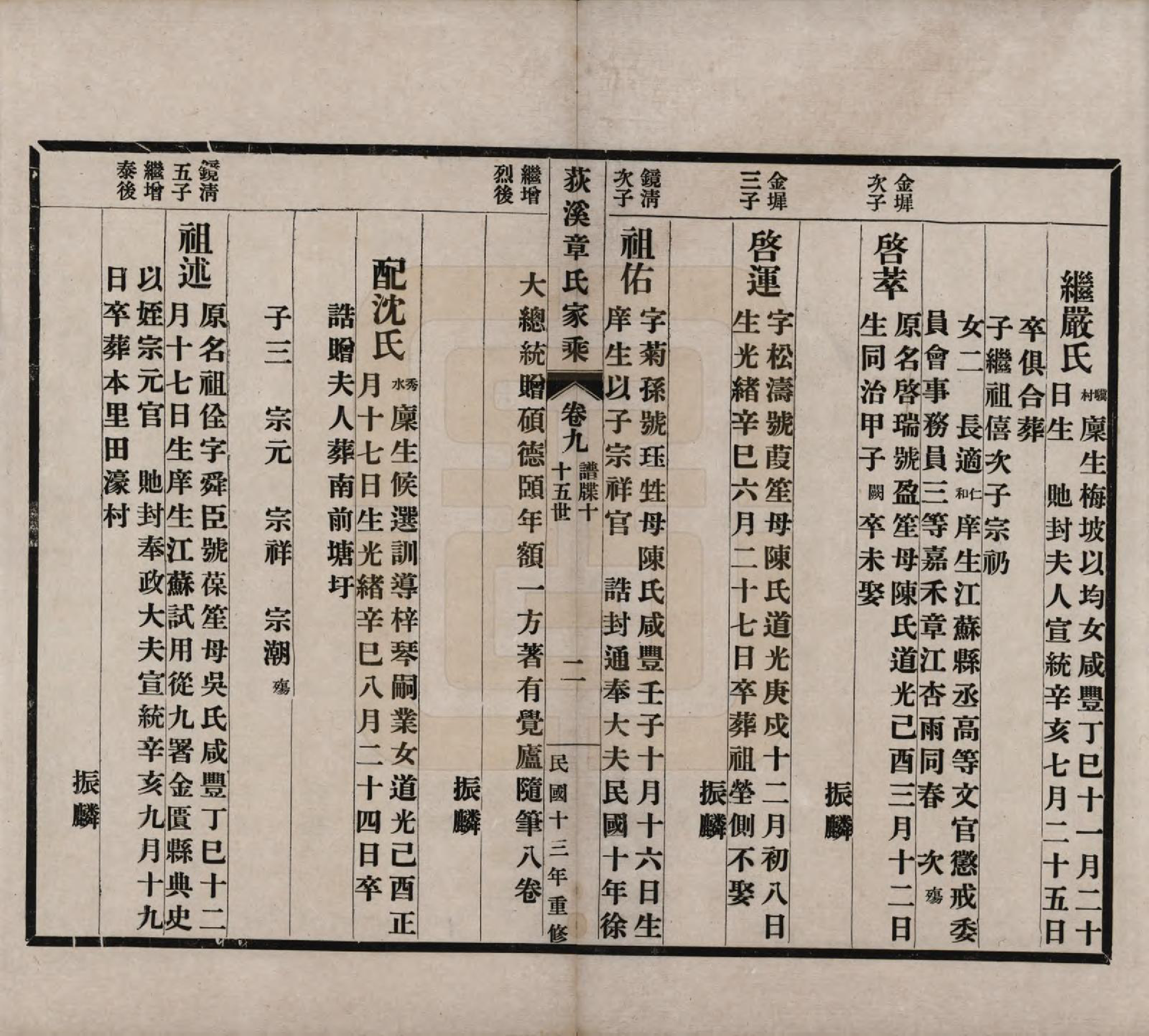 GTJP2193.章.浙江湖州.吴兴荻溪章氏四修家乘十五卷.民国十三年（1924）_009.pdf_第2页