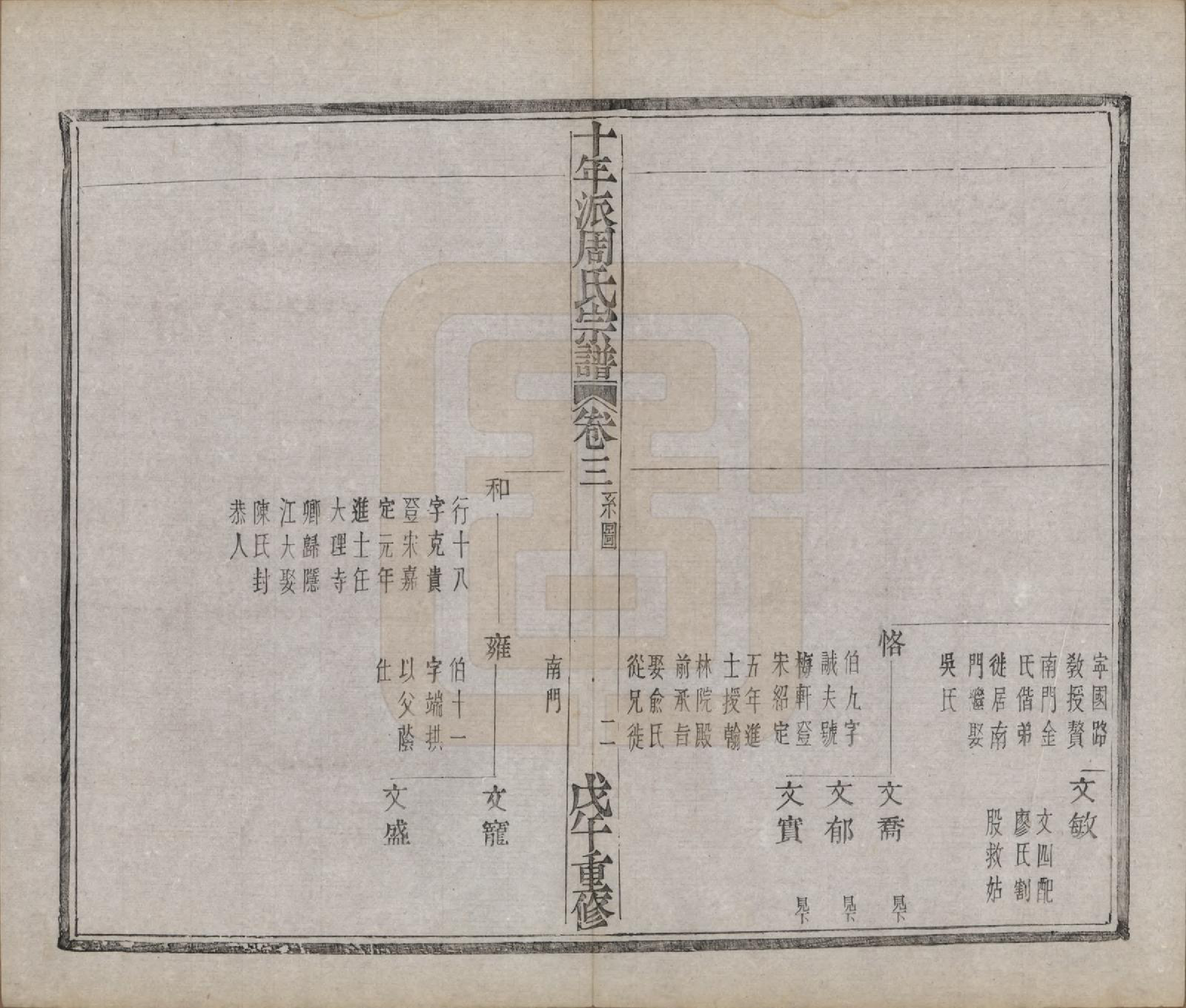 GTJP2299.周.浙江诸暨.暨阳周氏十年派宗谱十二卷.民国七年（1918）_003.pdf_第3页