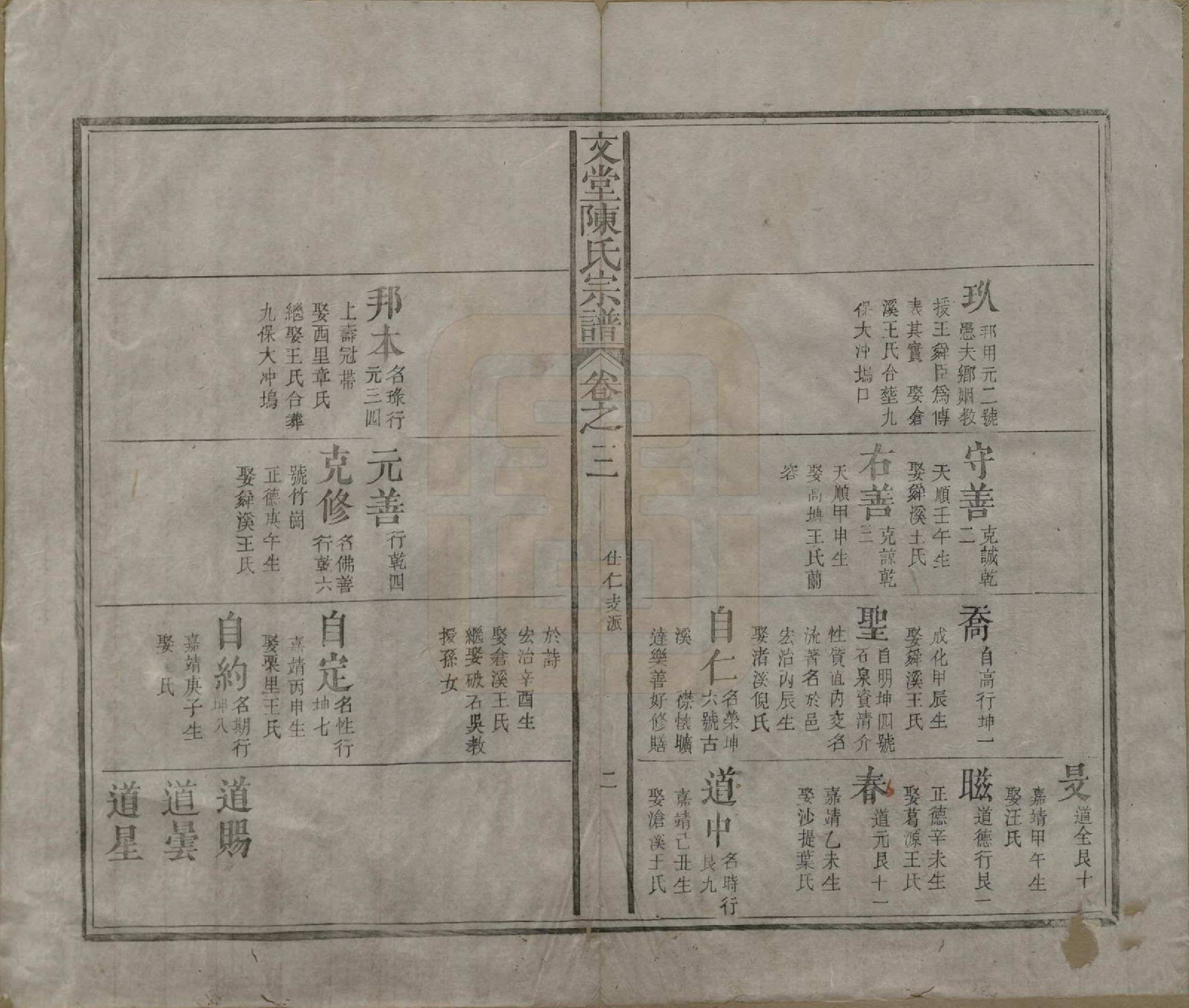 GTJP0174.陈.安徽祁门.文堂陈氏宗谱六卷.清道光八年（1828）_003.pdf_第2页