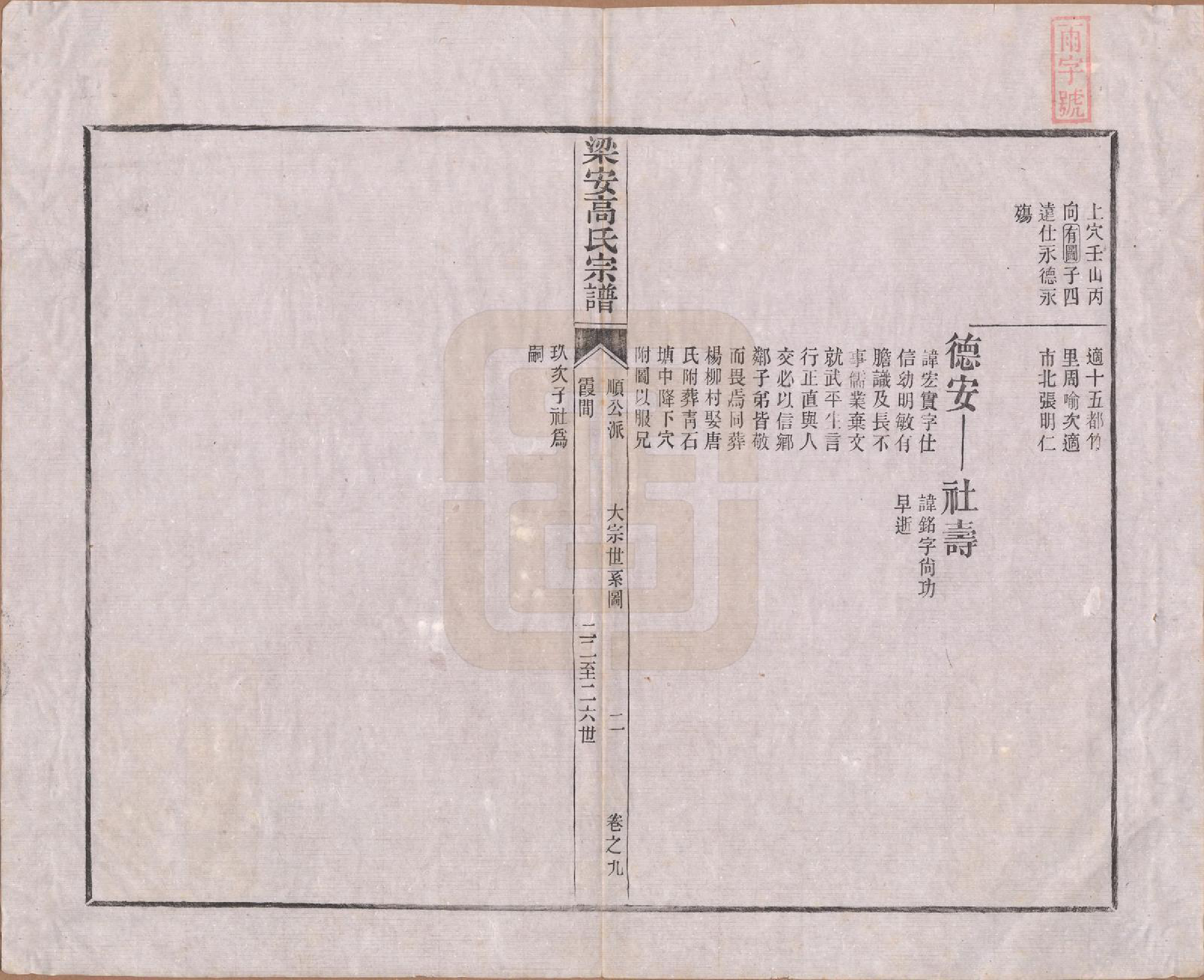 GTJP0387.高.安徽梁安.梁安高氏宗谱十二卷.清光绪三年（1878）_009.pdf_第2页